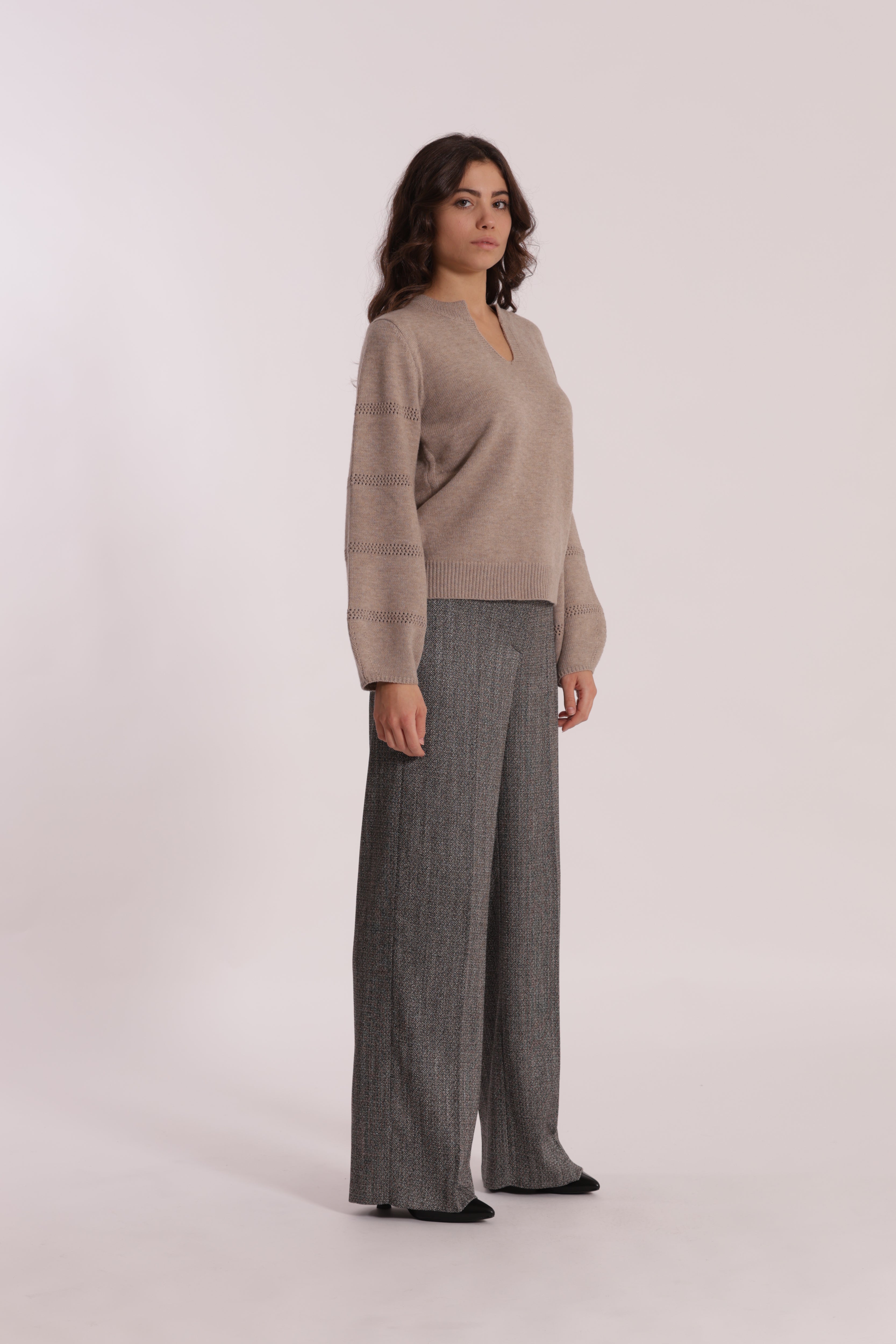 Mimi Mua Pantalone Palazzo Roccia spigato similpelle