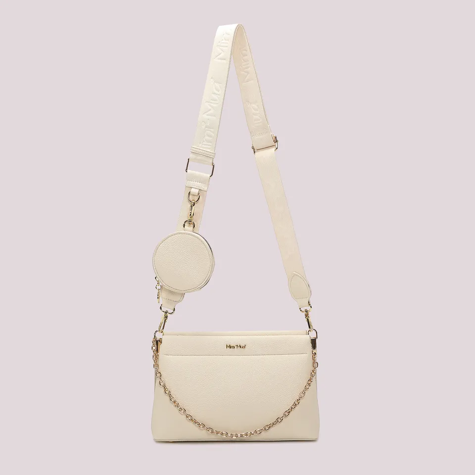 Mimi Mua Borsa Tracolla Dettaglio Appeso Panna