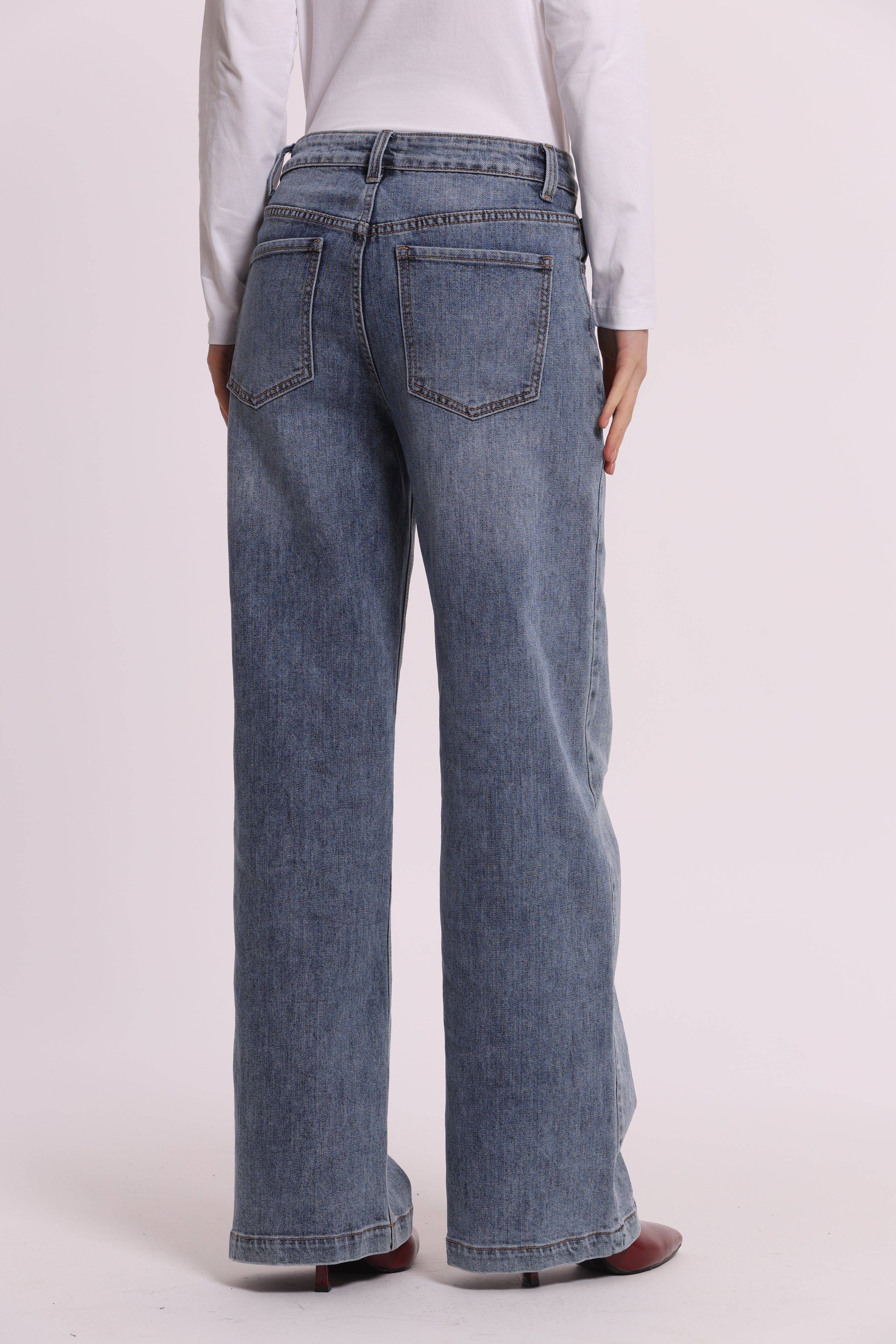 Mimi Mua Jeans Wide Leg Blu Medio