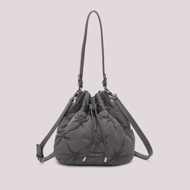 Mimi Mua Secchiello Effetto Piumino Borsa a Mano Nero Tracolla