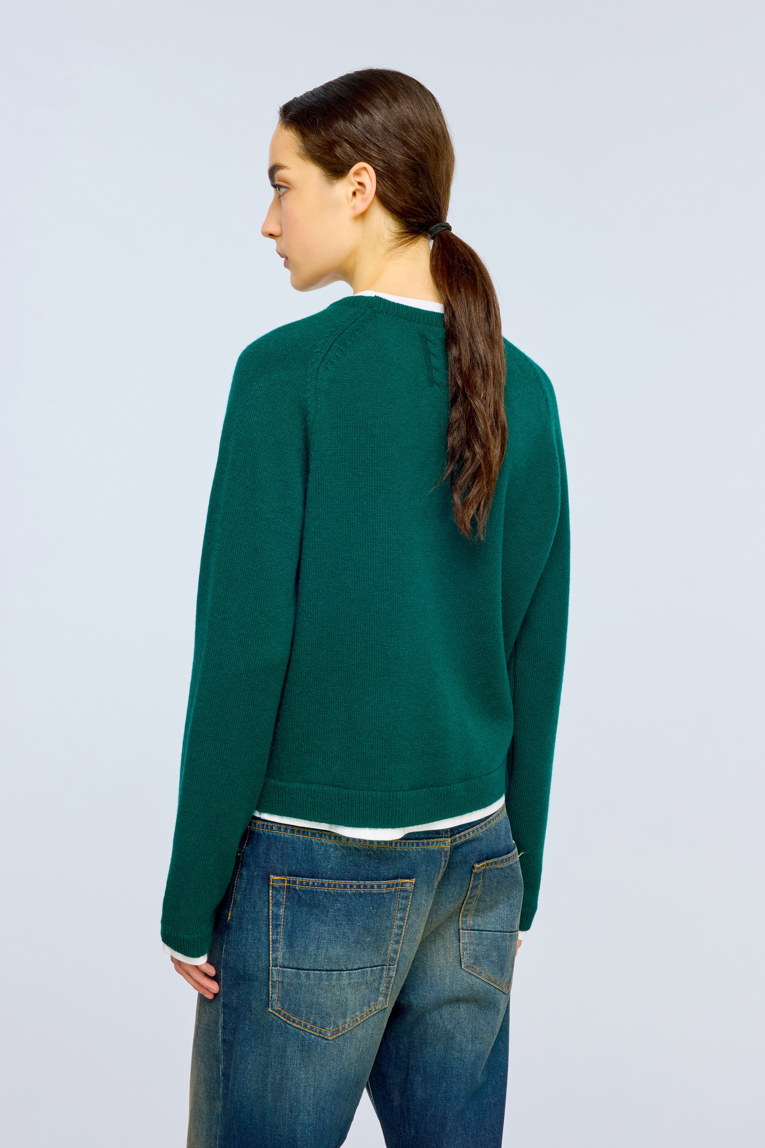 Semicouture Sarah maglia misto cashmere verde Irlanda