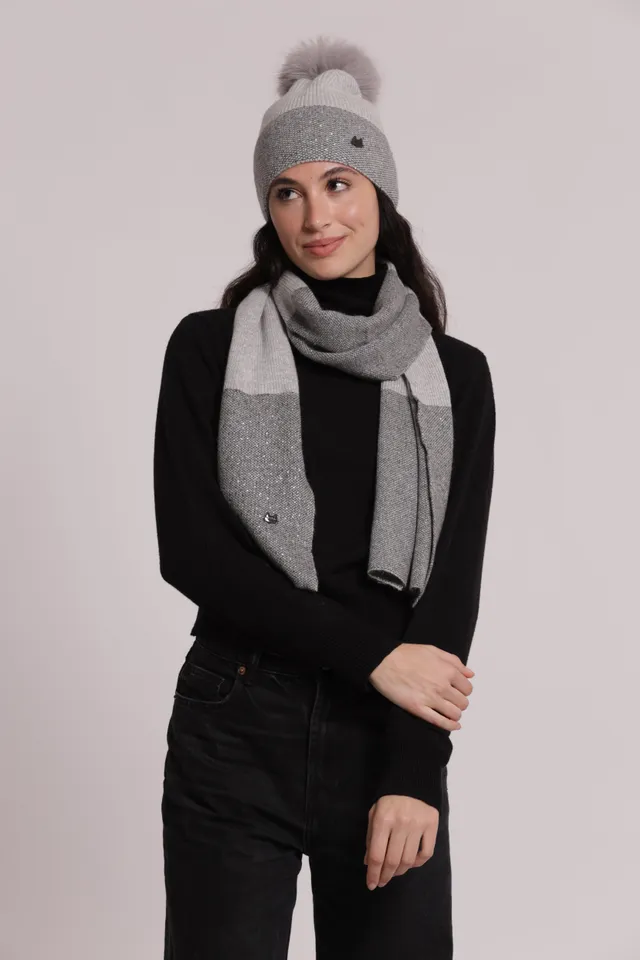 Mimi Mua Sciarpa con Strass Nera Misto Viscosa
