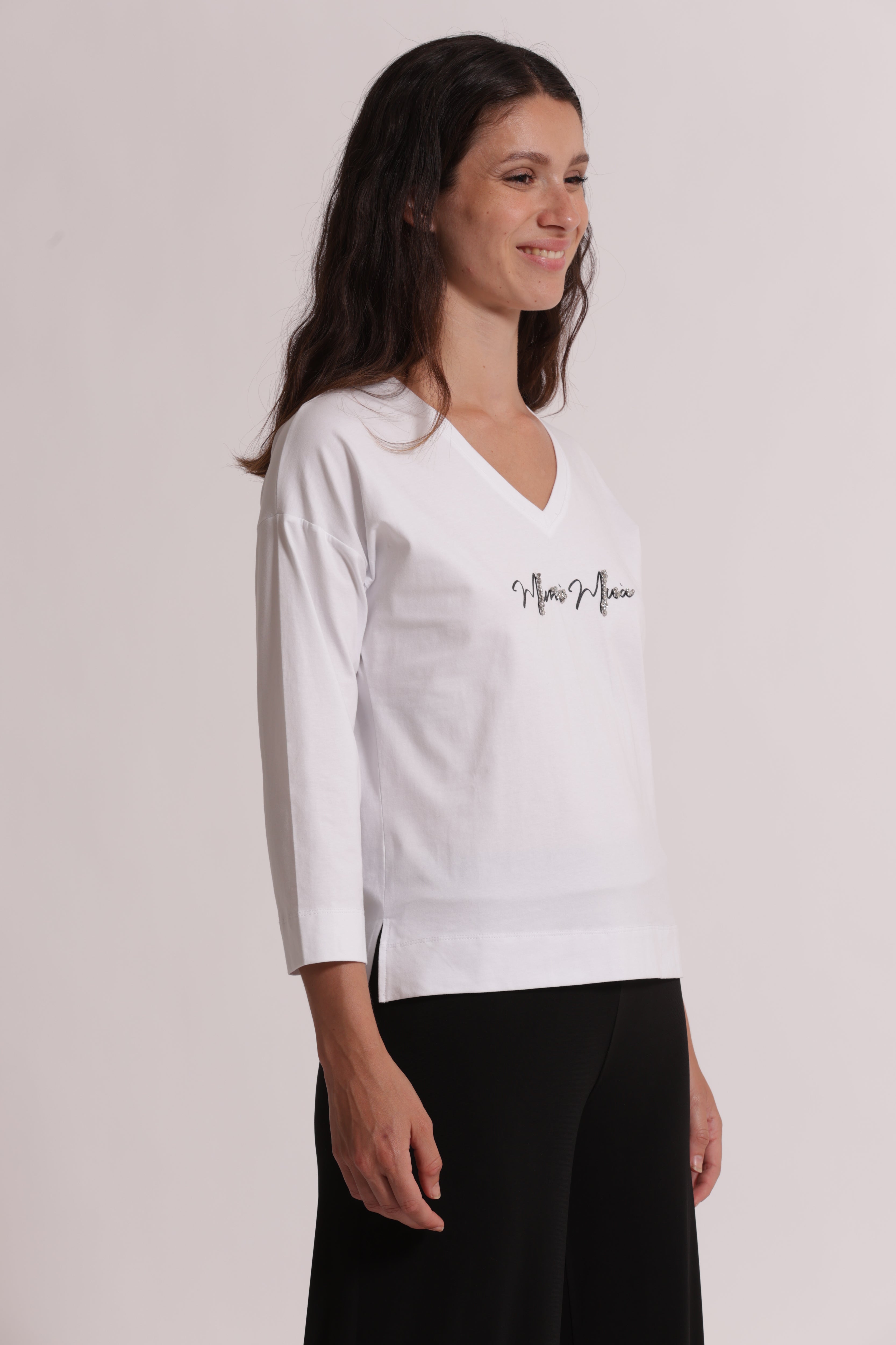 Mimi Mua T-Shirt Mimi-Mua Scollo V maniche lunghe