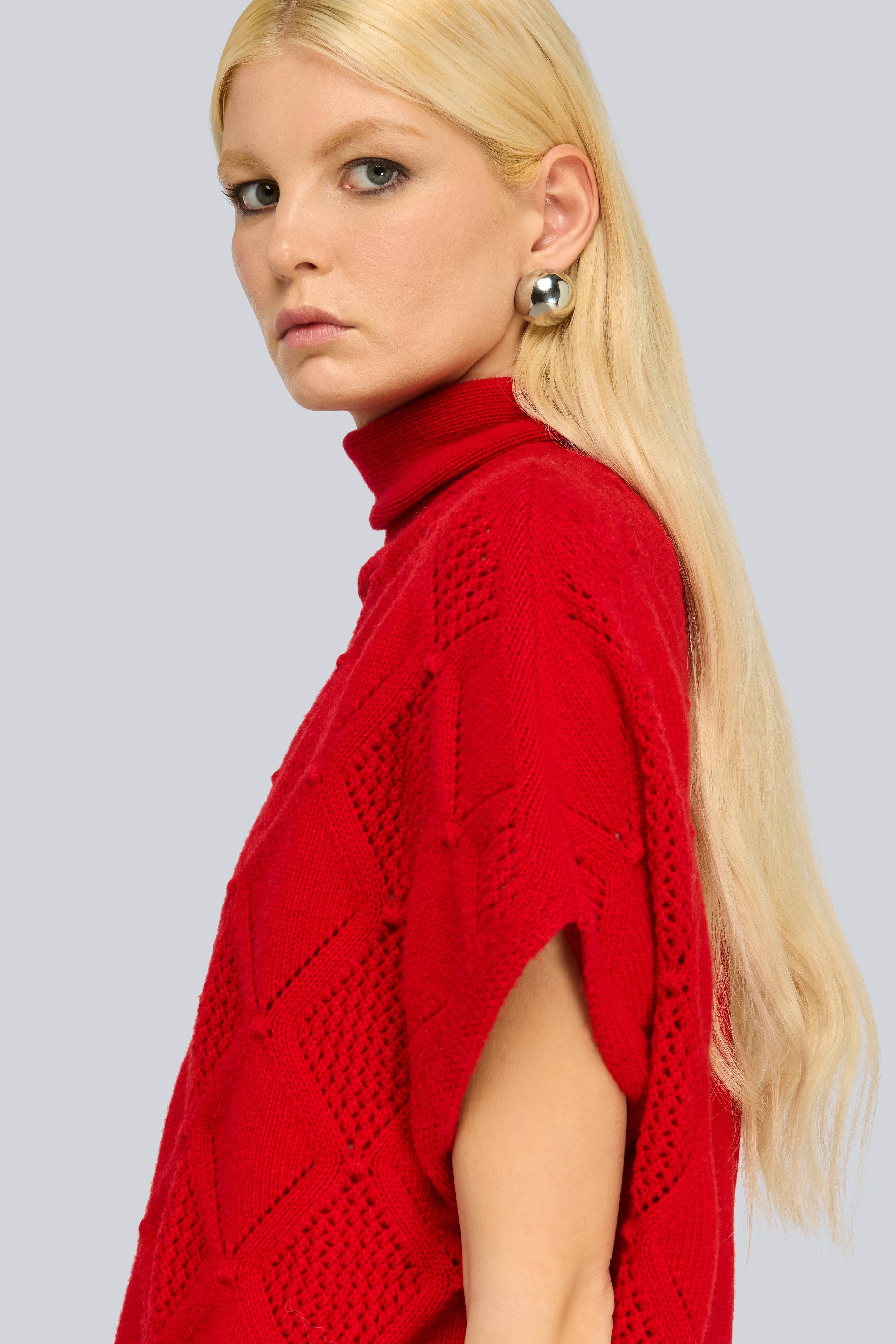 SEMICOUTURE Jonelle S6WD21 maglia rombi over rosso