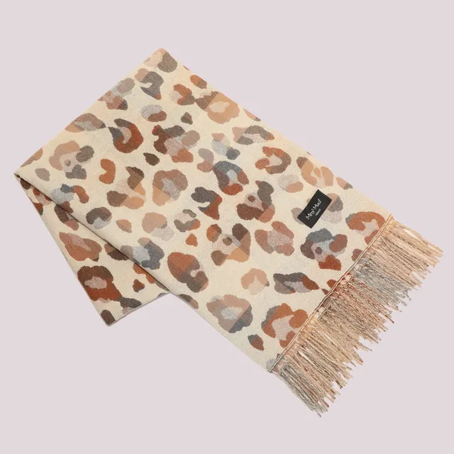 Mimi Mua maculato sciarpa panna animalier