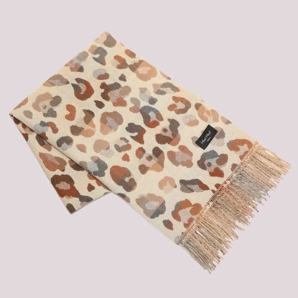 Mimi Mua maculato sciarpa panna animalier