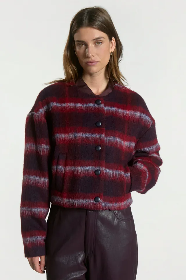Aaiko Marais giacca bordeaux fantasia quadri