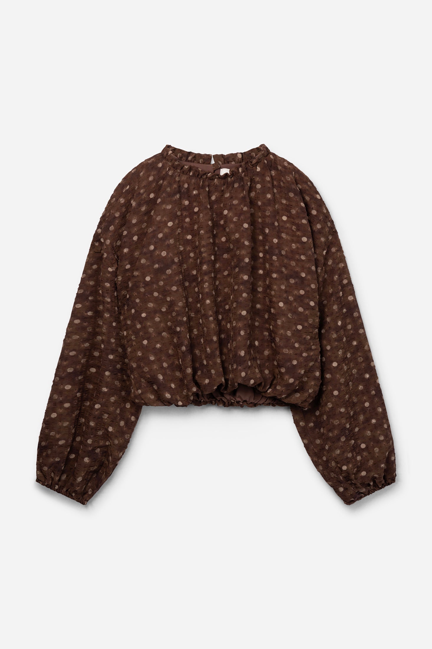 Aaiko Cristy top marrone fudge pois elastico