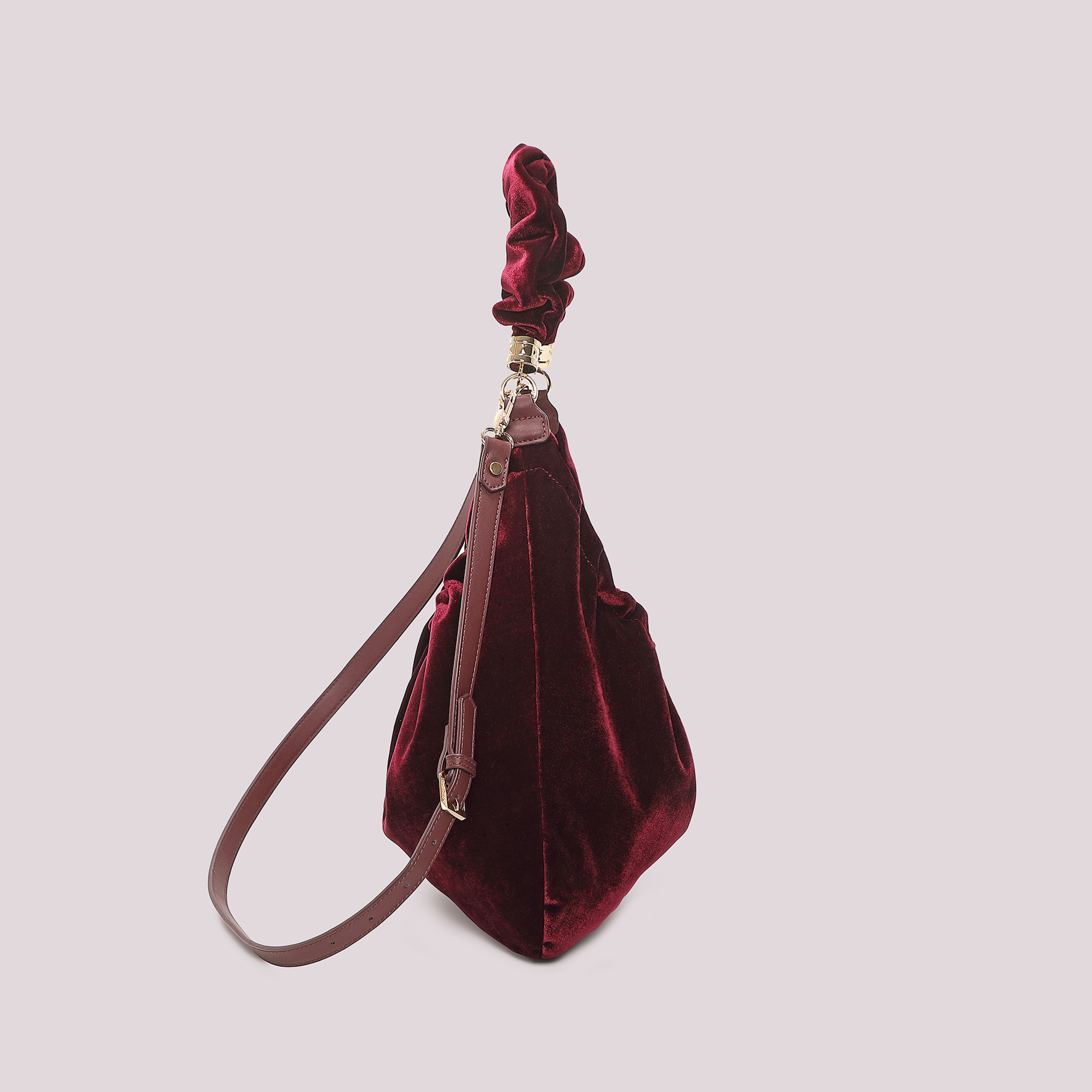 Mimi Mua Borsa Sacca Velluto Nero 43cm Tracolla