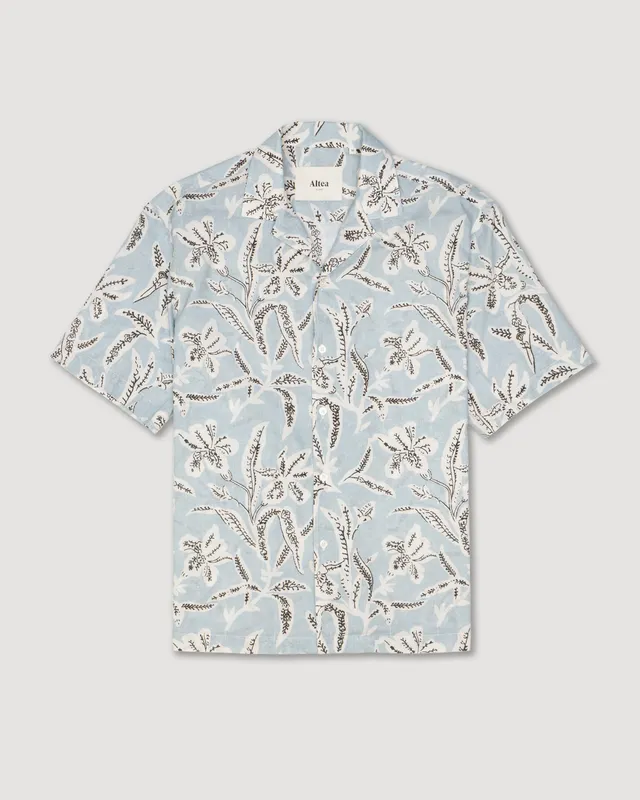 Altea Bart camicia azzurra mussola manica corta