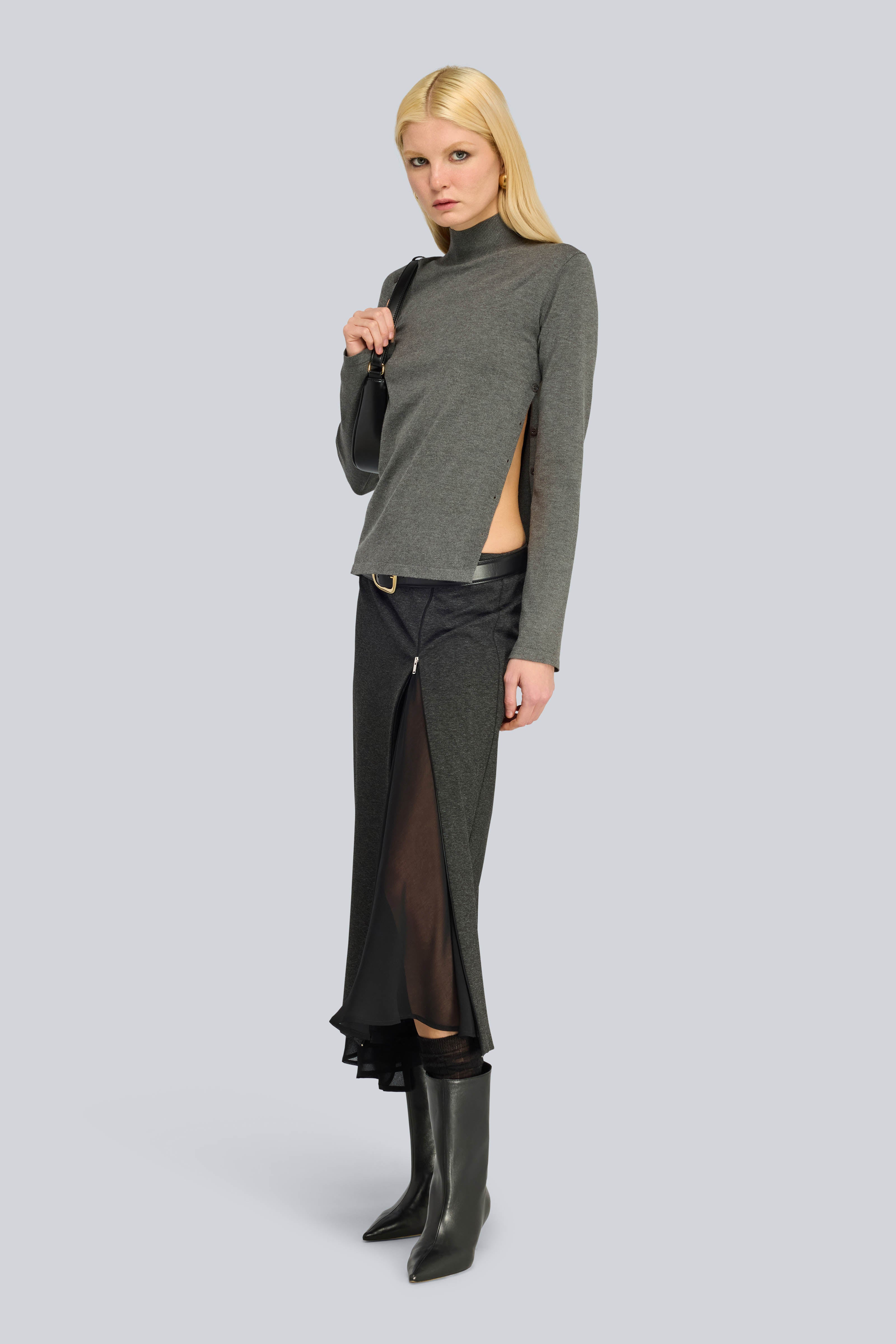 Semicouture Rhianna maglia viscosa elasticizzata antracite