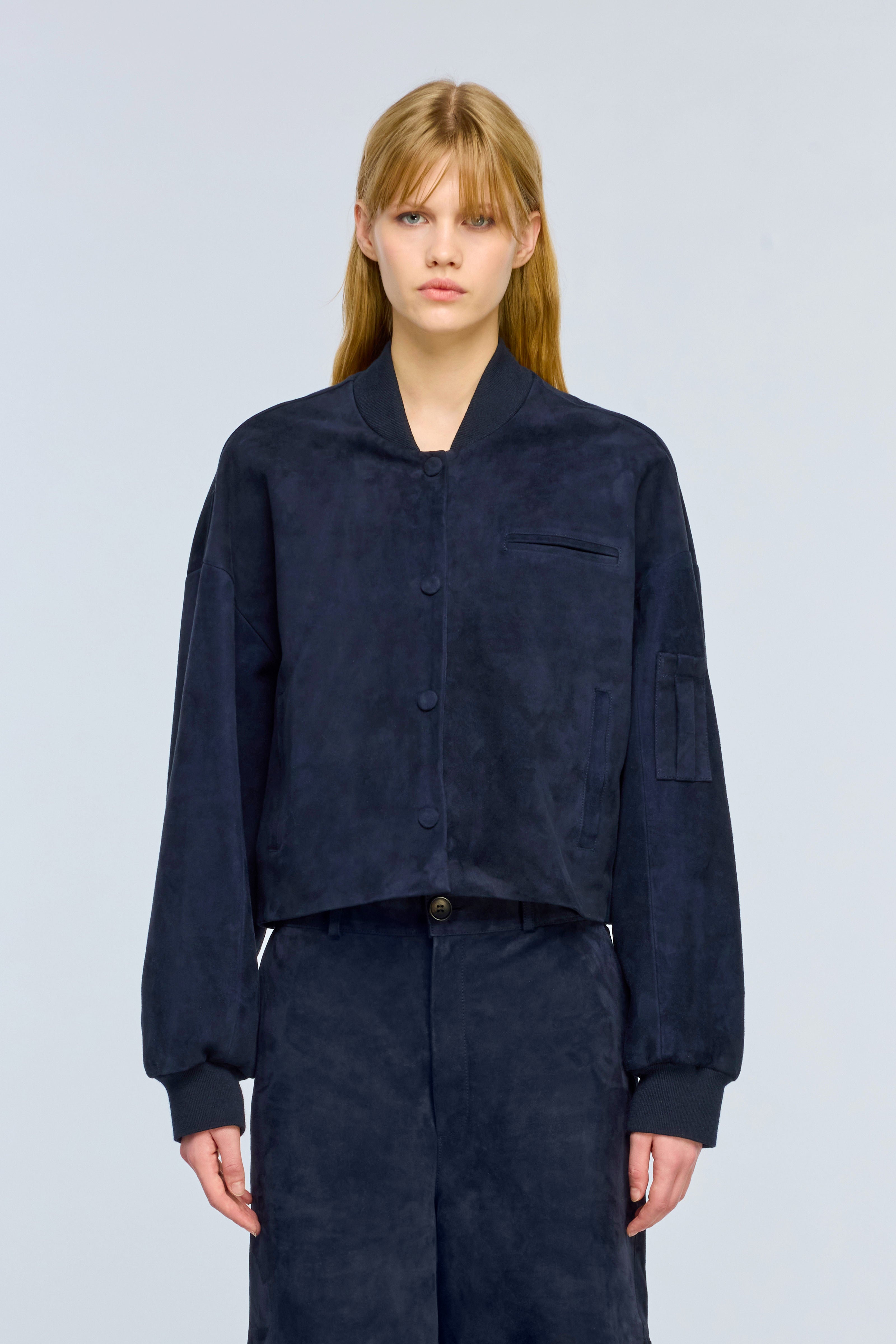 Semicouture Daphne giacca camoscio blue