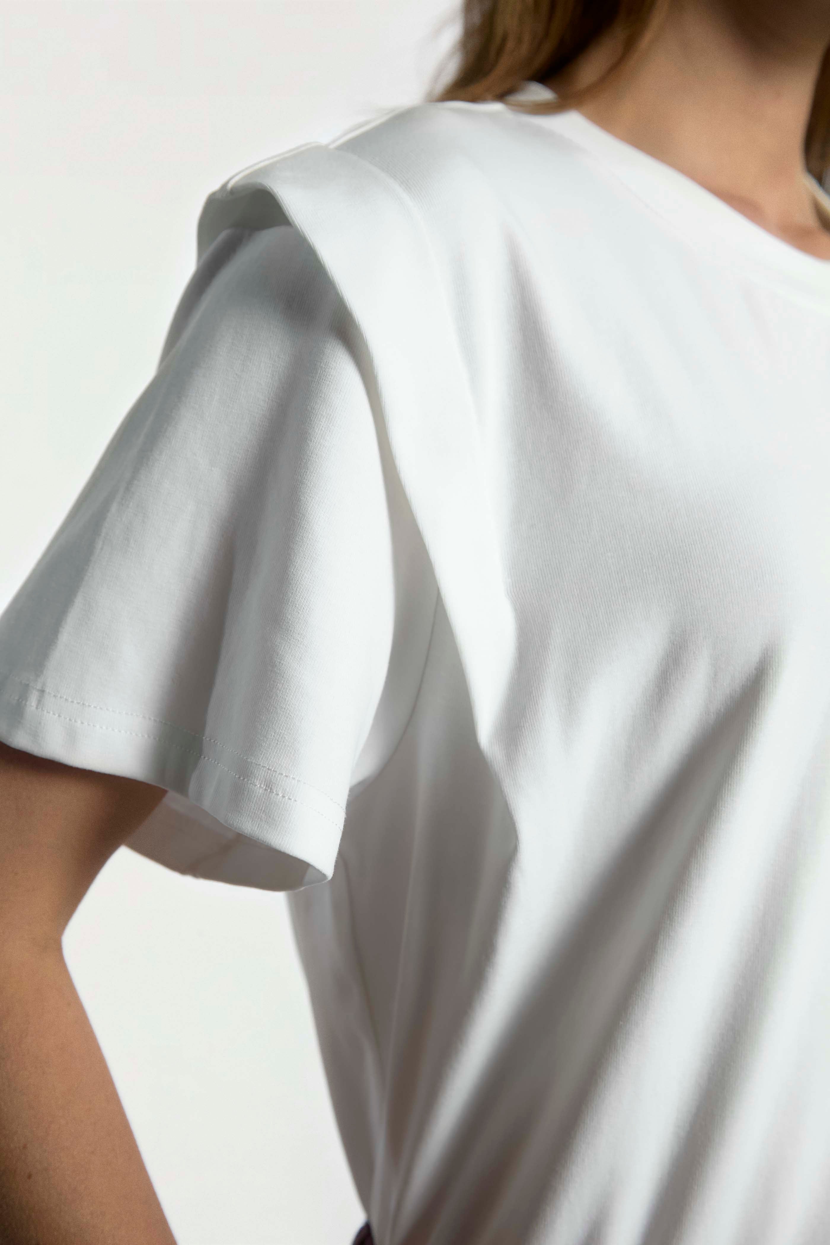 Aaiko Romee top bianco maniche corte pizzo