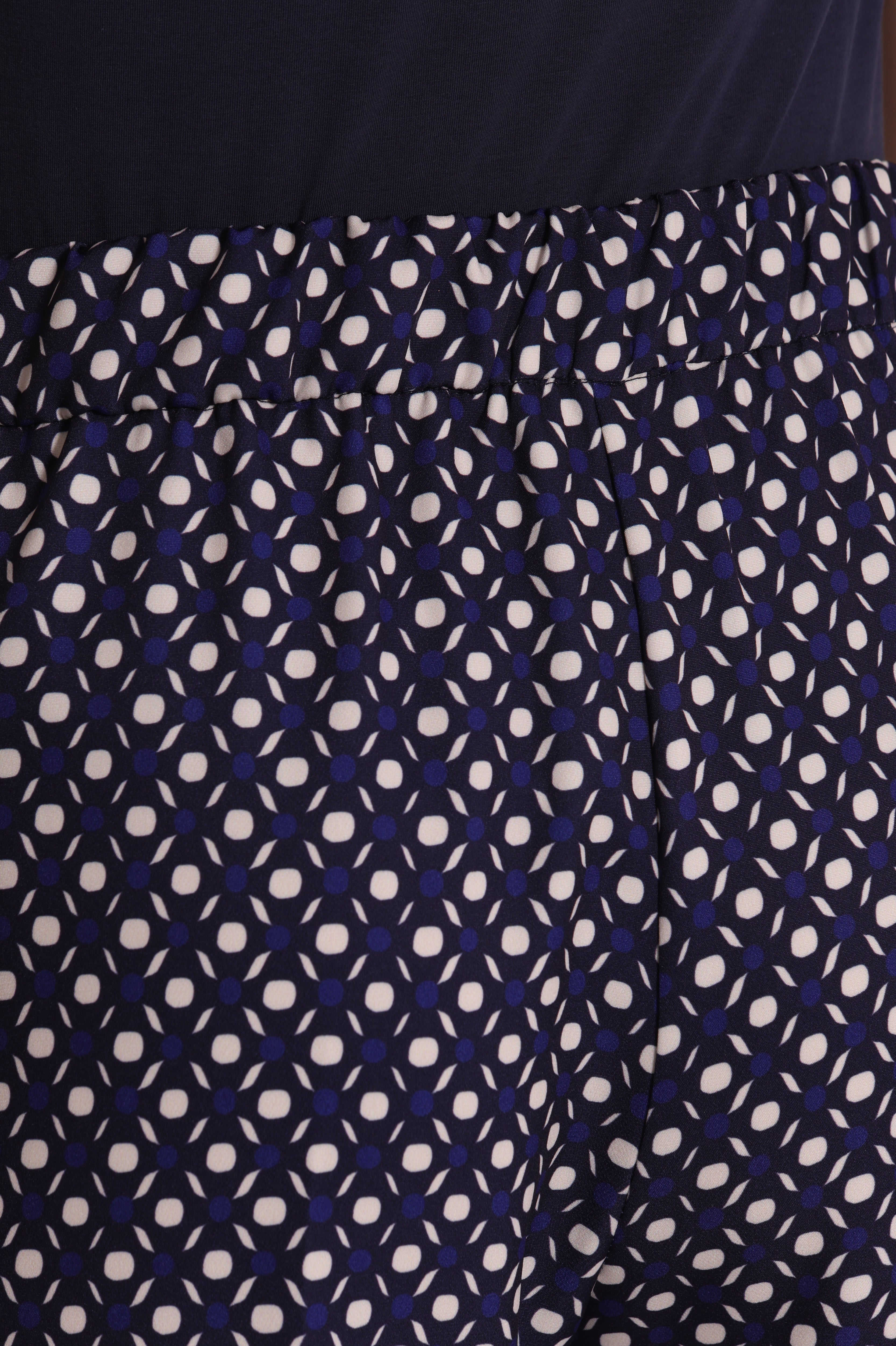 Mimi Mua pantalone blu fantasia geometrica leggero
