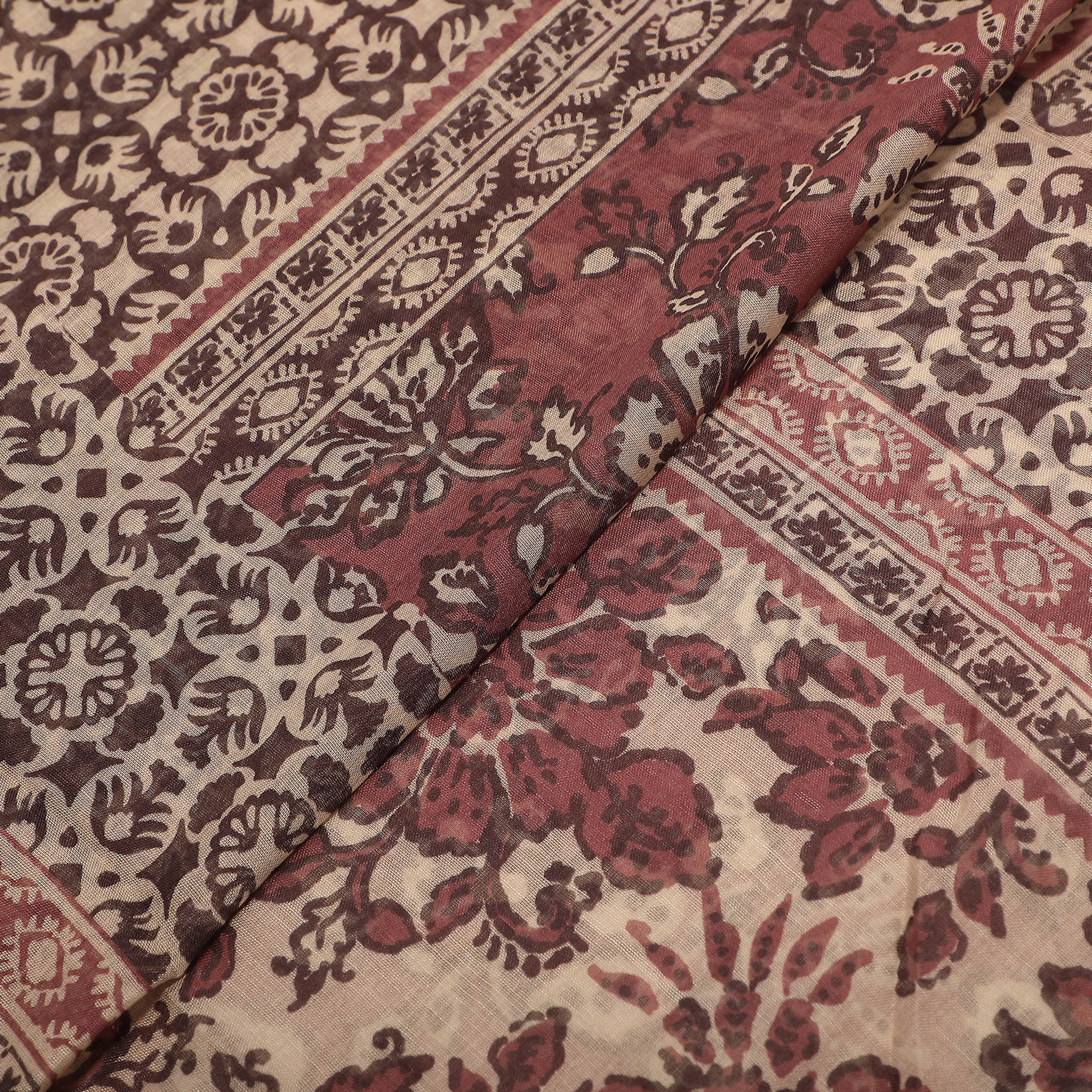 Mimi Mua Foulard Patchwork Floreale Prugna 180x80