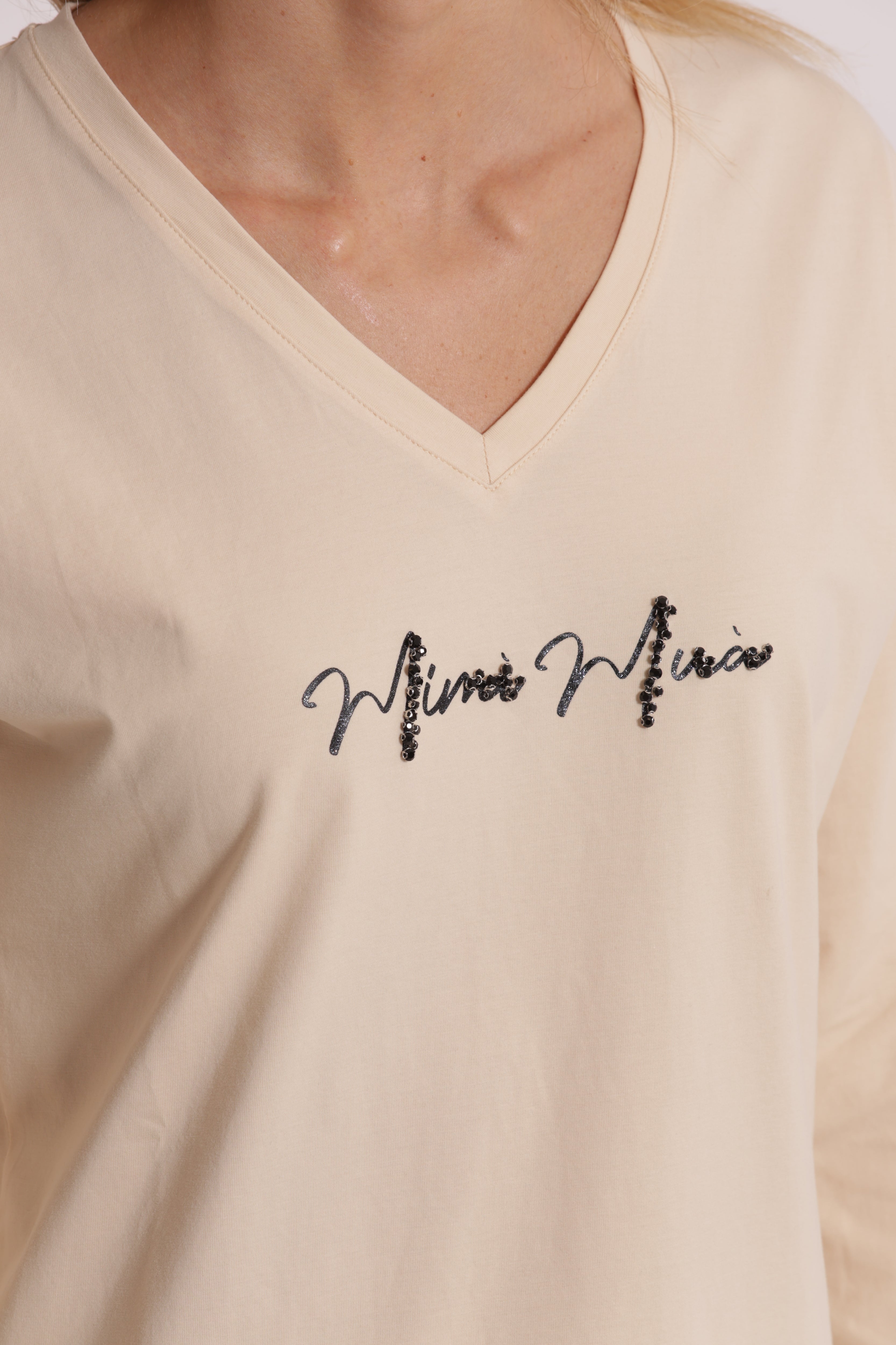 Mimi Mua T-Shirt Mimi-Mua Scollo V maniche lunghe