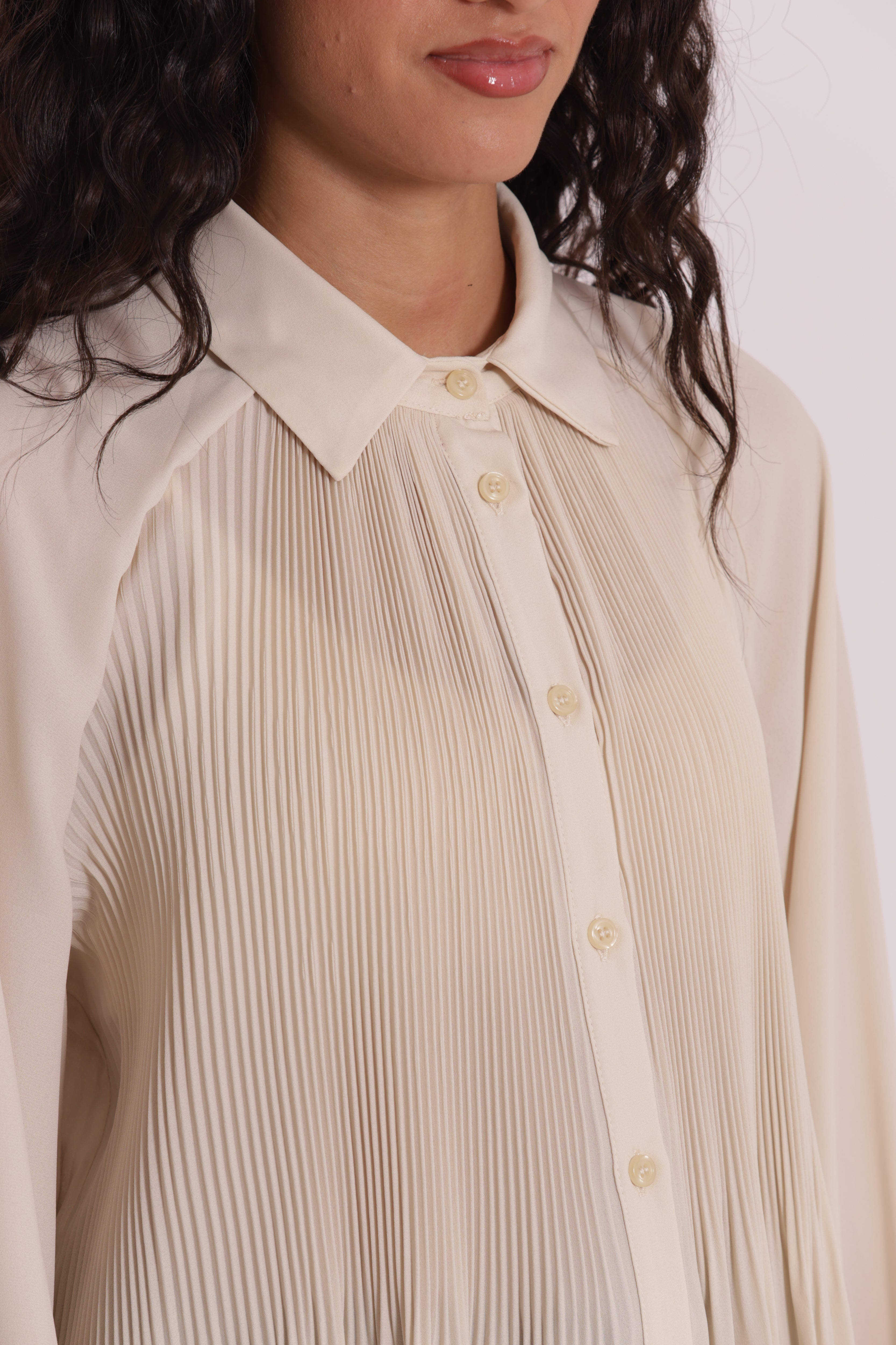 Mimi Mua Camicia Plissè Nera