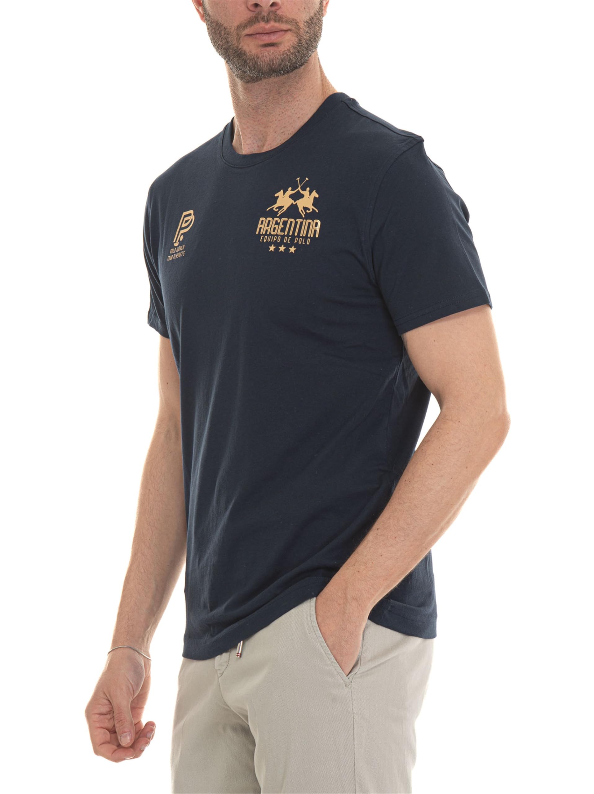La Martina YMR307 t-shirt uomo blu navy girocollo