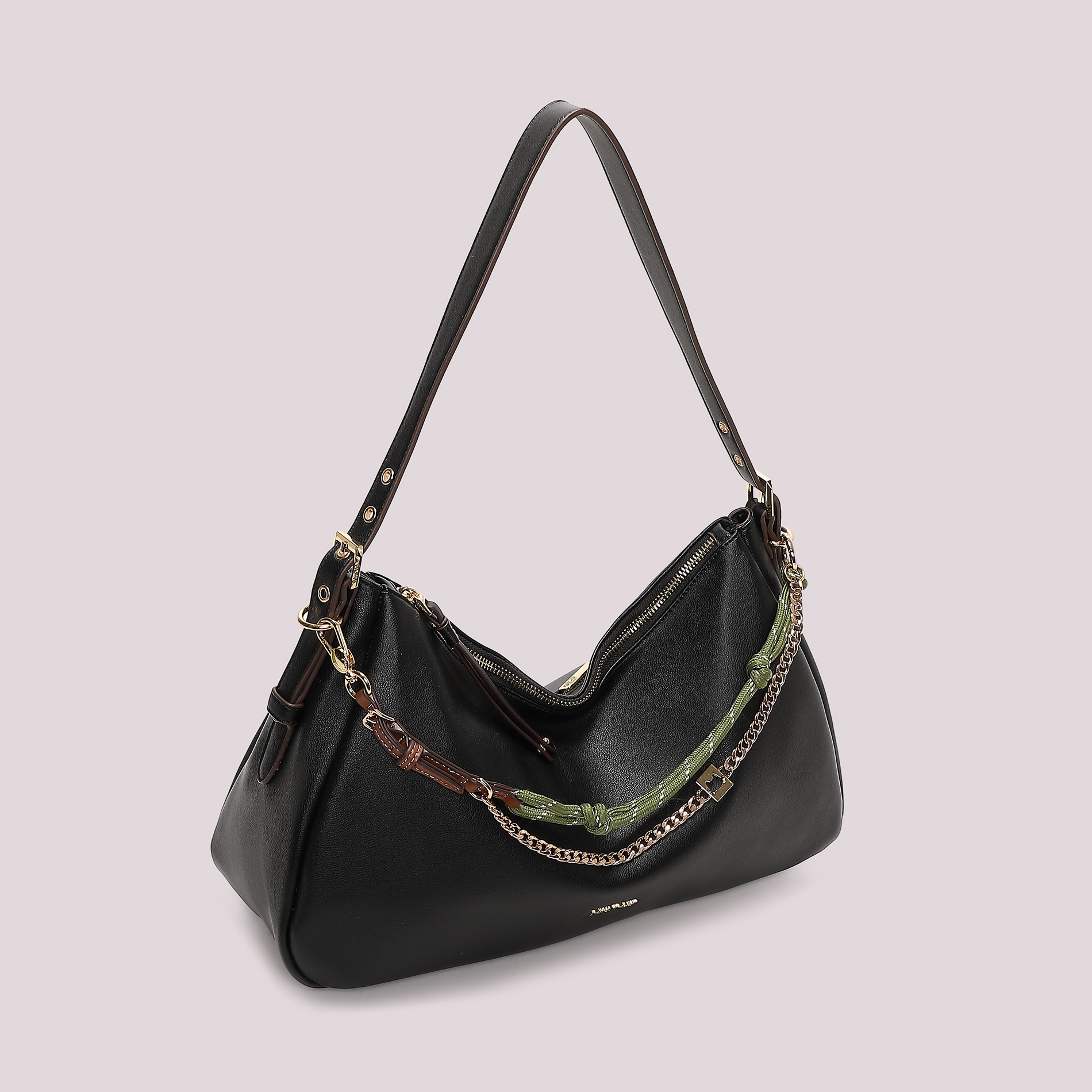 Mimi Mua Borsa a spalla bianca con corda 37cm