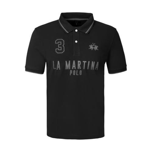 La Martina MCP320 PK001 polo nera taglia M in cotone