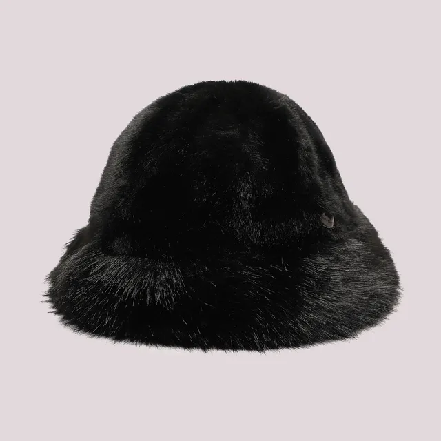 Mimi Mua Cloche Eco Pelliccia Cappello Nero