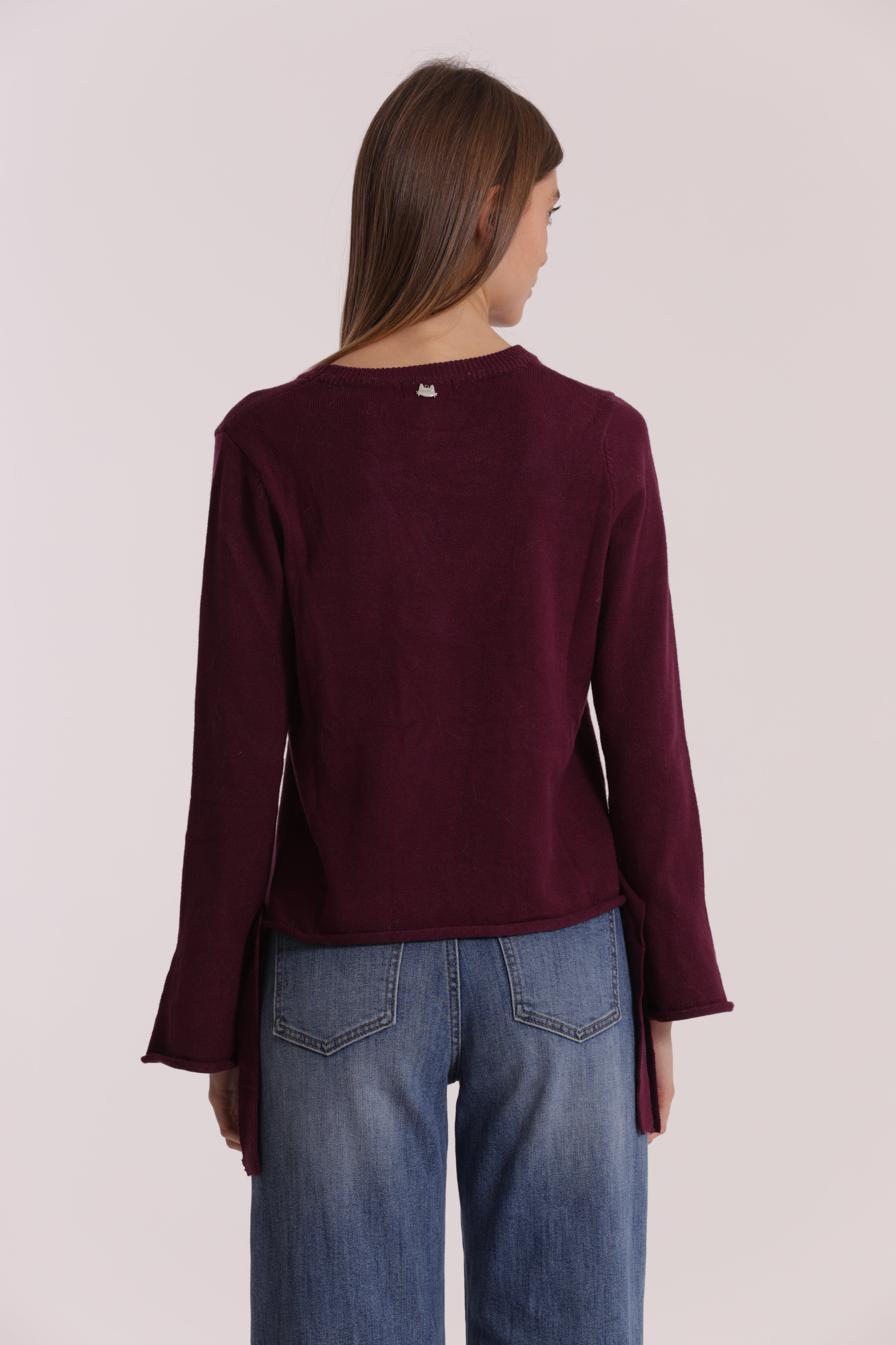 Mimi Mua Maglia Scollo Tondo Fiocchi Nera