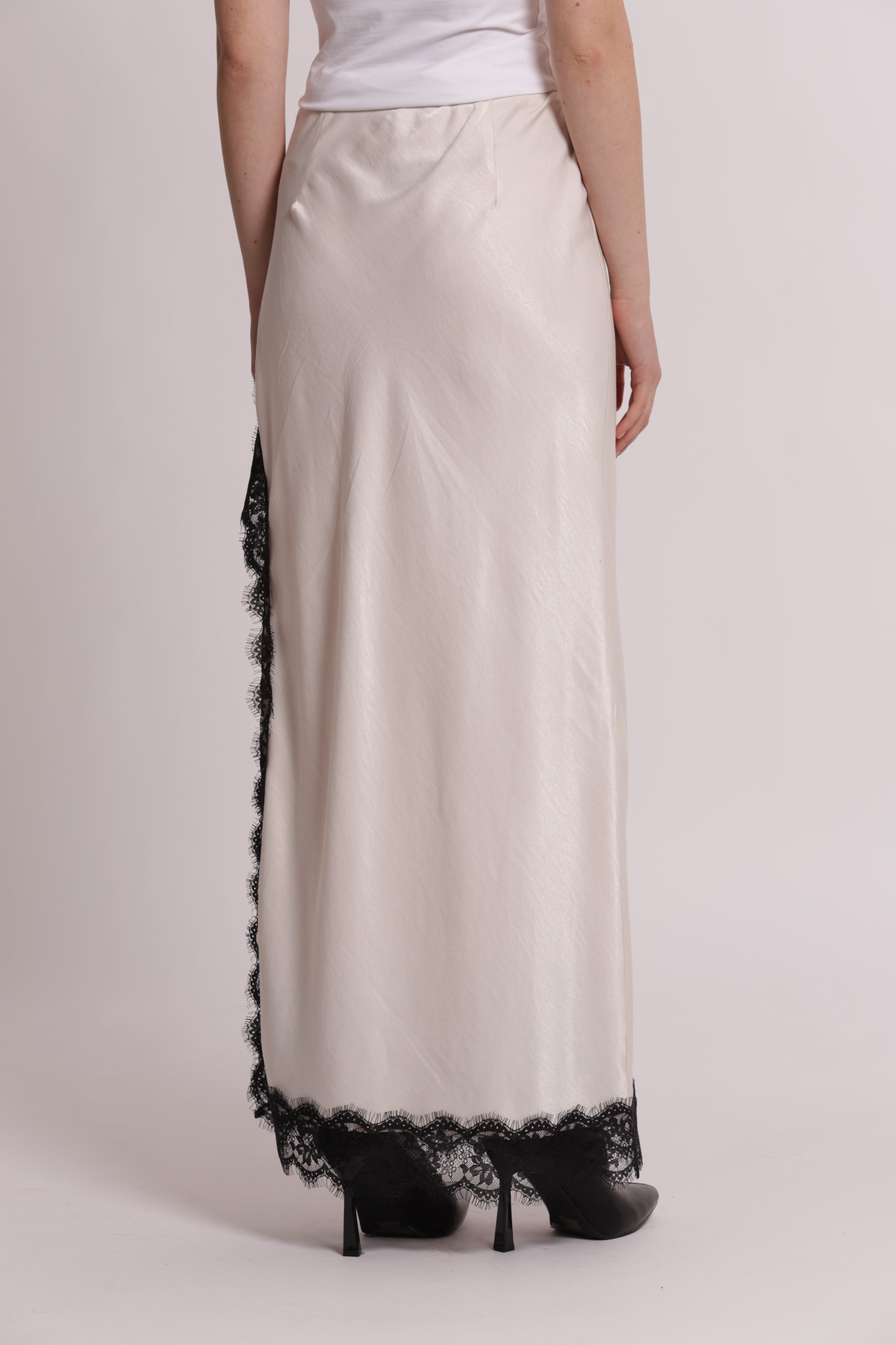 Mimi Mua Gonna Midi Spacco Pizzo gonna viscosa prugna