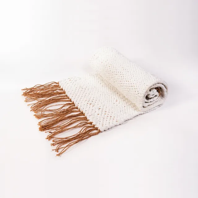 On Earth Tramebianche runner cotone bianco 140x40