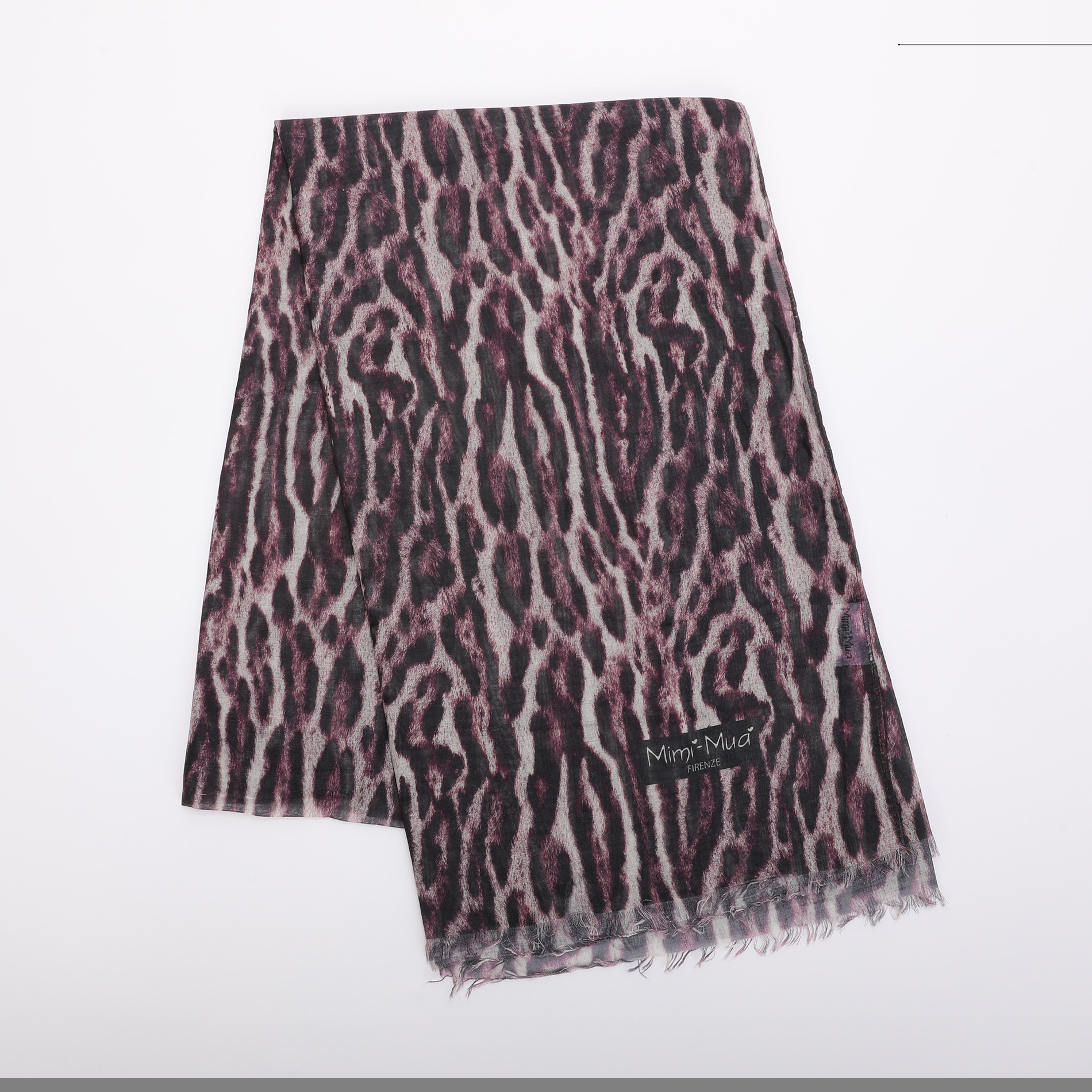 Mimi Mua Foulard Fantasia Animalier Burgundy 180x80 cm