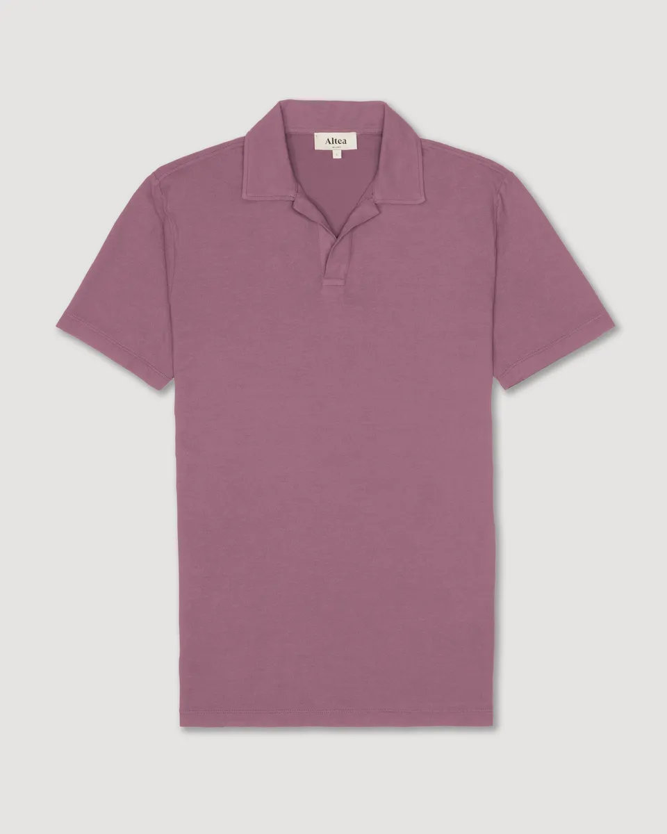 Altea Dennis polo cotone viola collo aperto