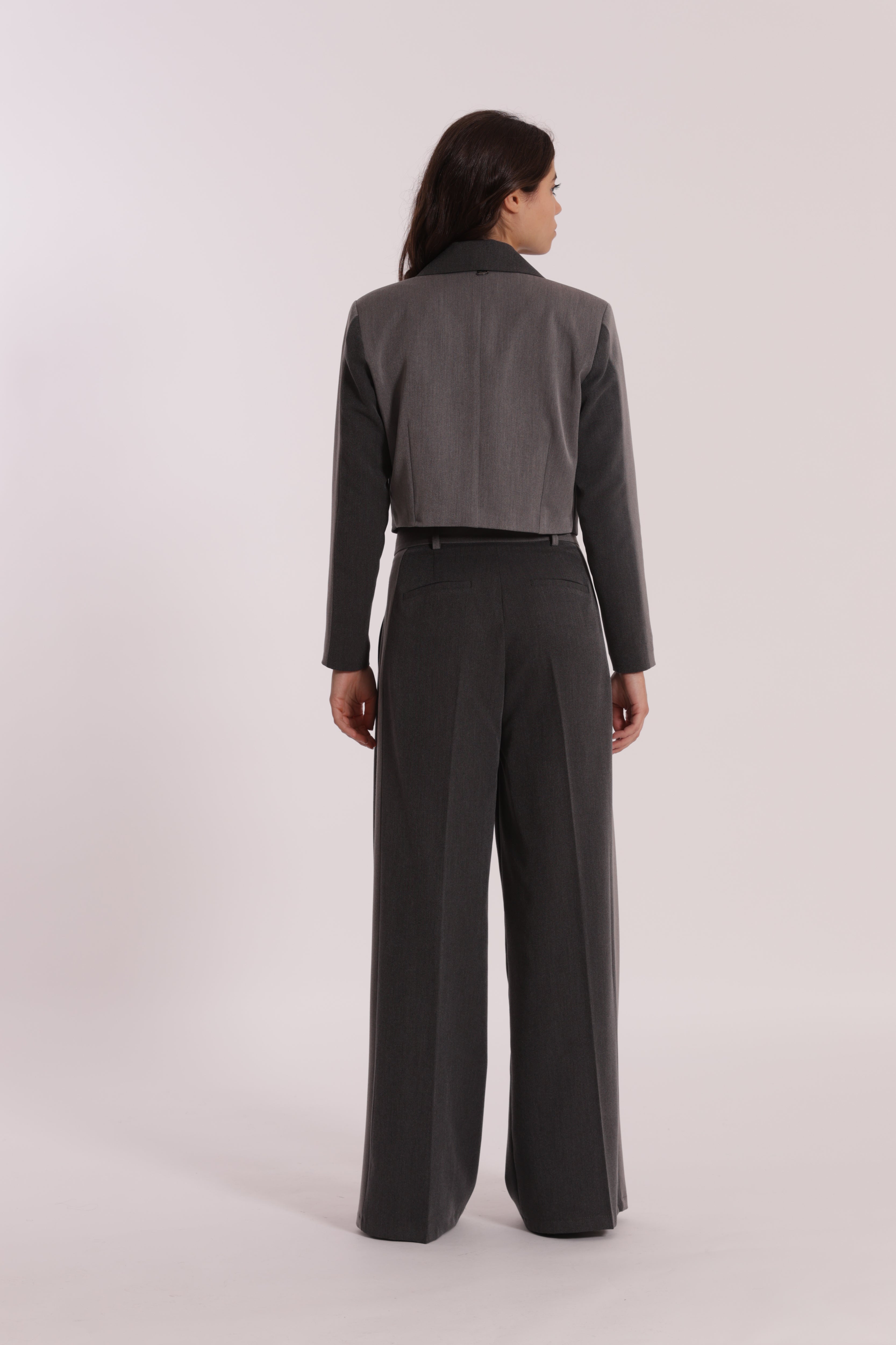 Mimi Mua Palazzo Color Block pantaloni grigio chiaro/antracite