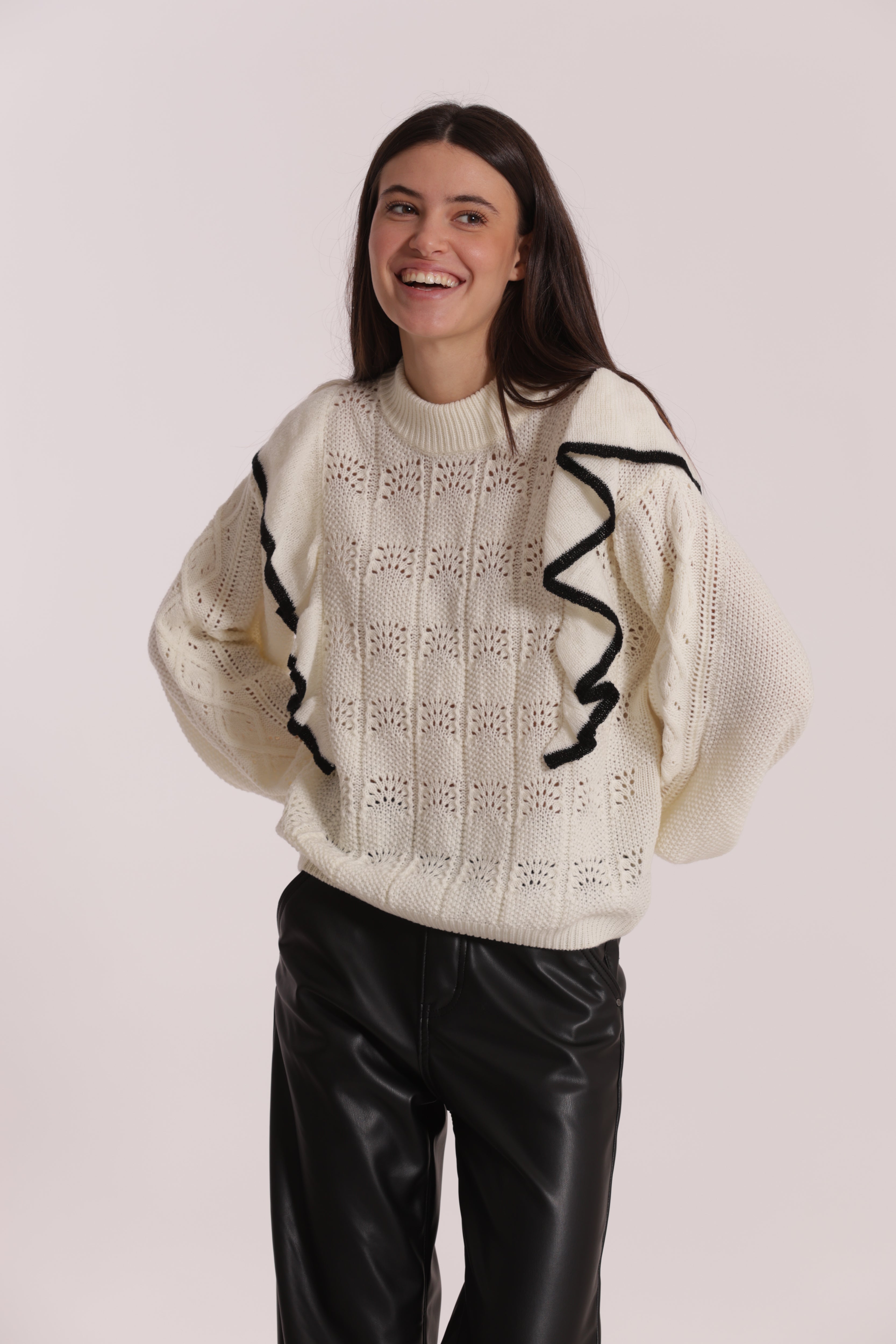 Mimi Mua Maglia con Rouge Bicolor nera calda