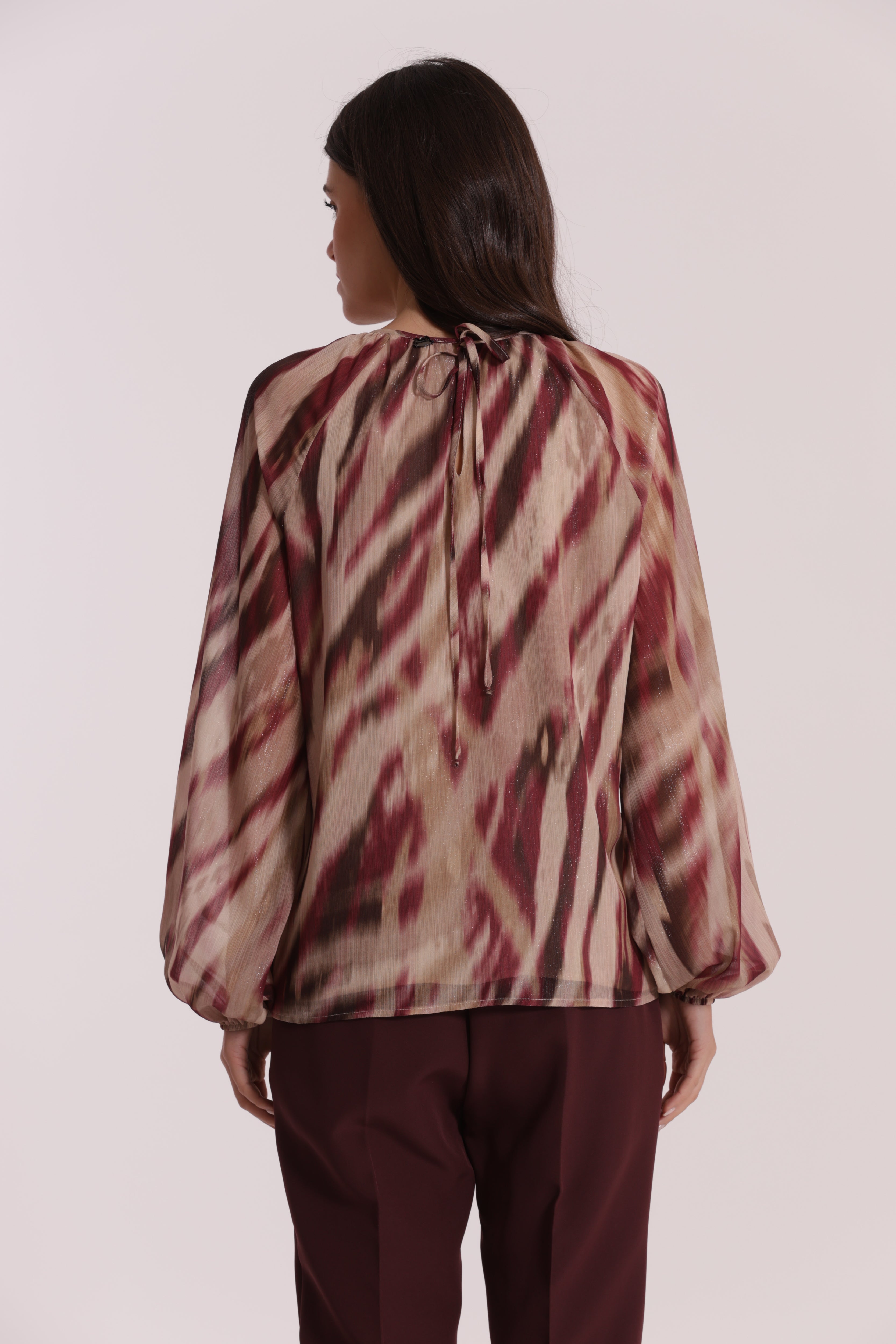 Mimi Mua blusa scollo tondo paradisea mosto