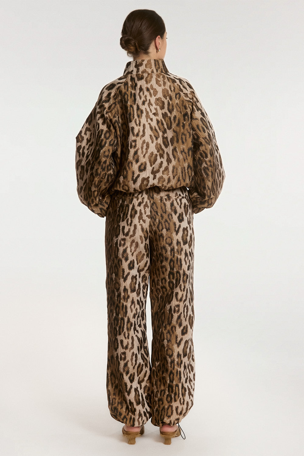 Aaiko Lora giacca marrone animalier con zip