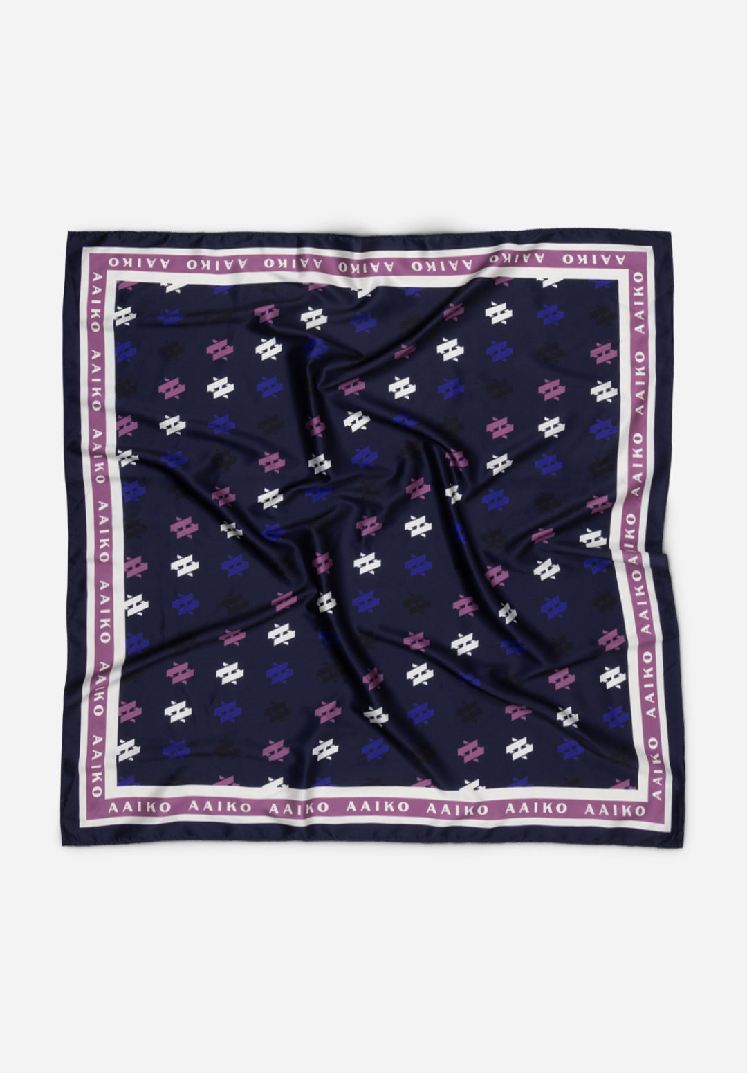 Aaiko sciarpa quadrata blu notte 80x80 stampa