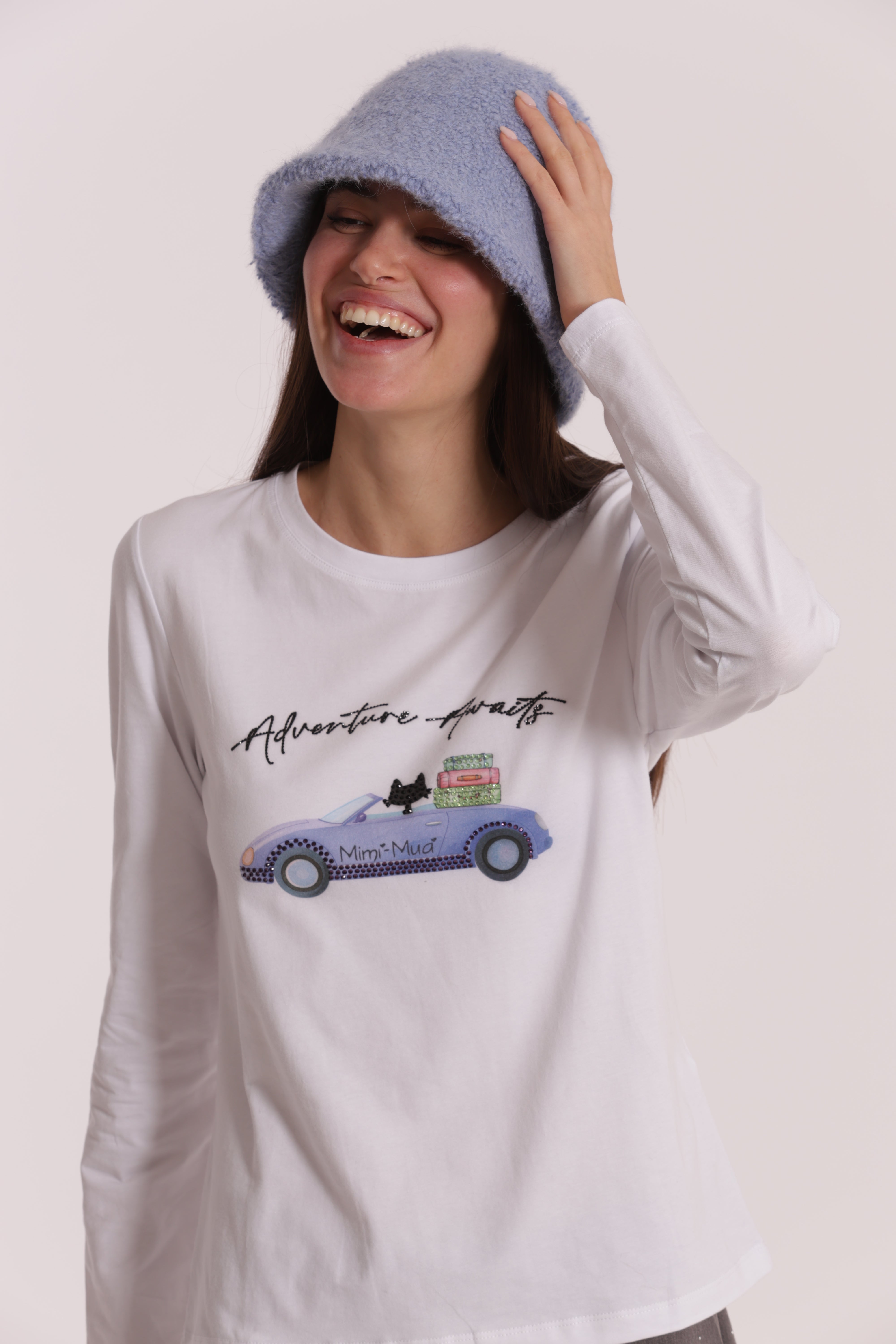 Mimi Mua Cloche Teddy cappello nero caldo