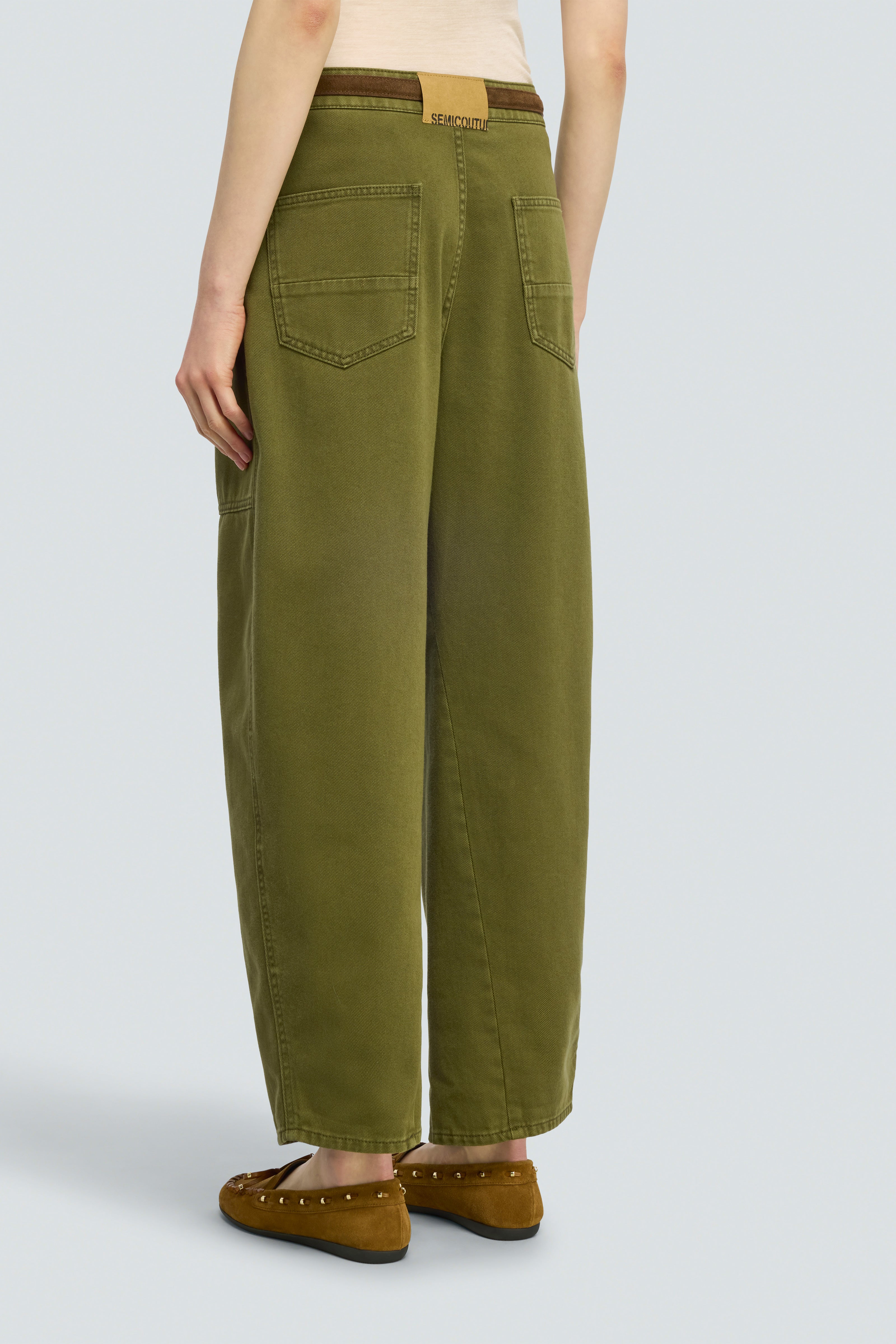 Semicouture Eliza pantalone verde militare bull