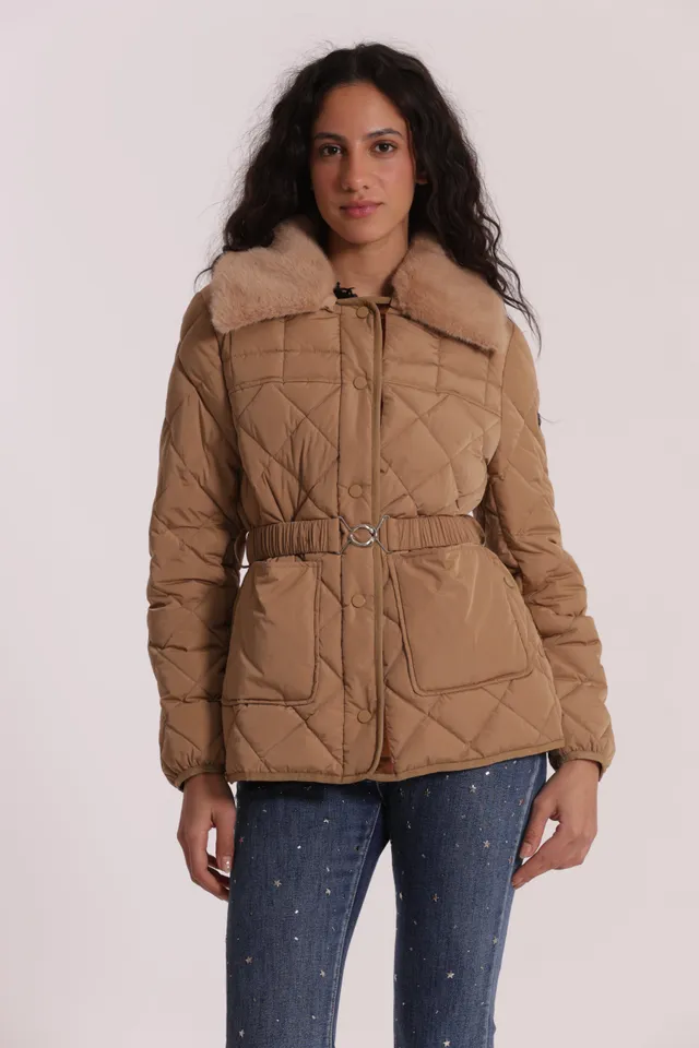 Mimi Mua Pelliccia piumino corto donna con cintura