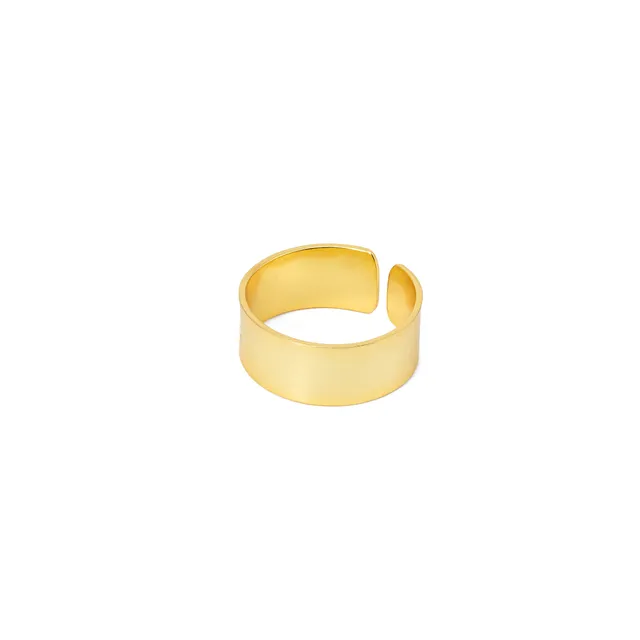 On Earth Cooperative Collection Band anello ottone dorato regolabile