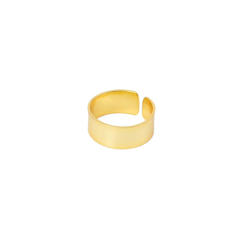 On Earth Cooperative Collection Band anello ottone dorato regolabile