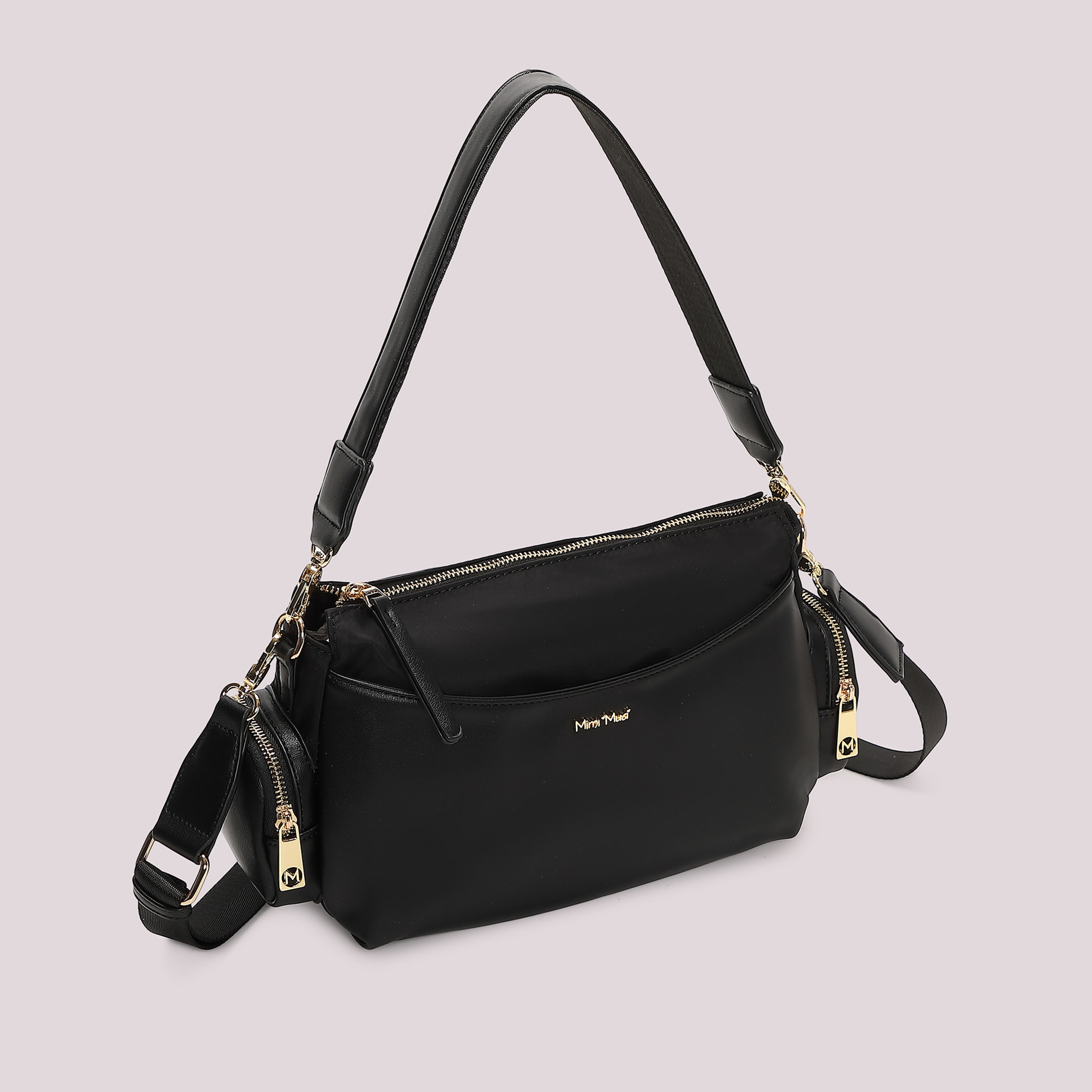 Mimi Mua Borsa a Tracolla in Nylon Nera