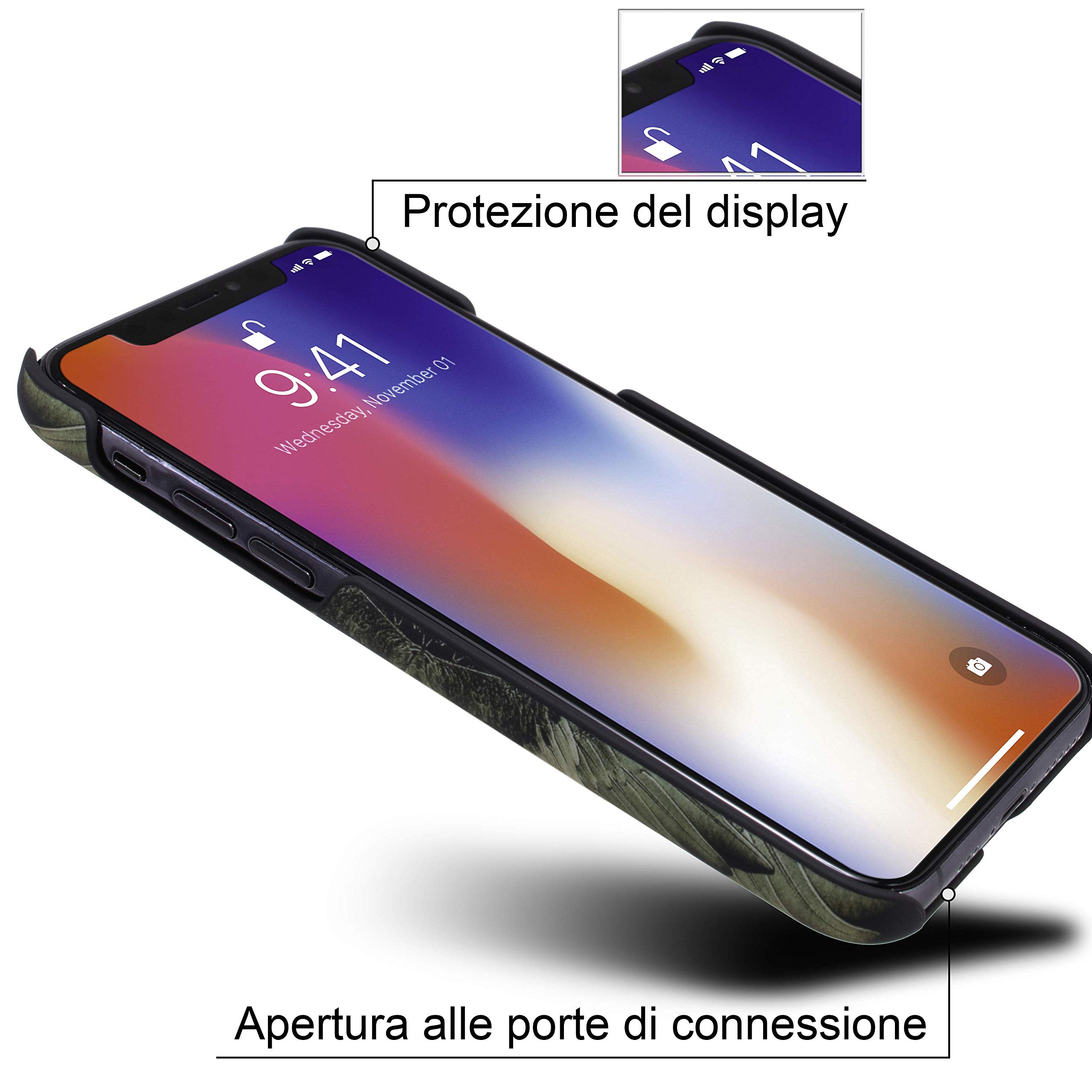 Marcelo Burlon County cover iPhone 11 Pro Max con vetro 9H