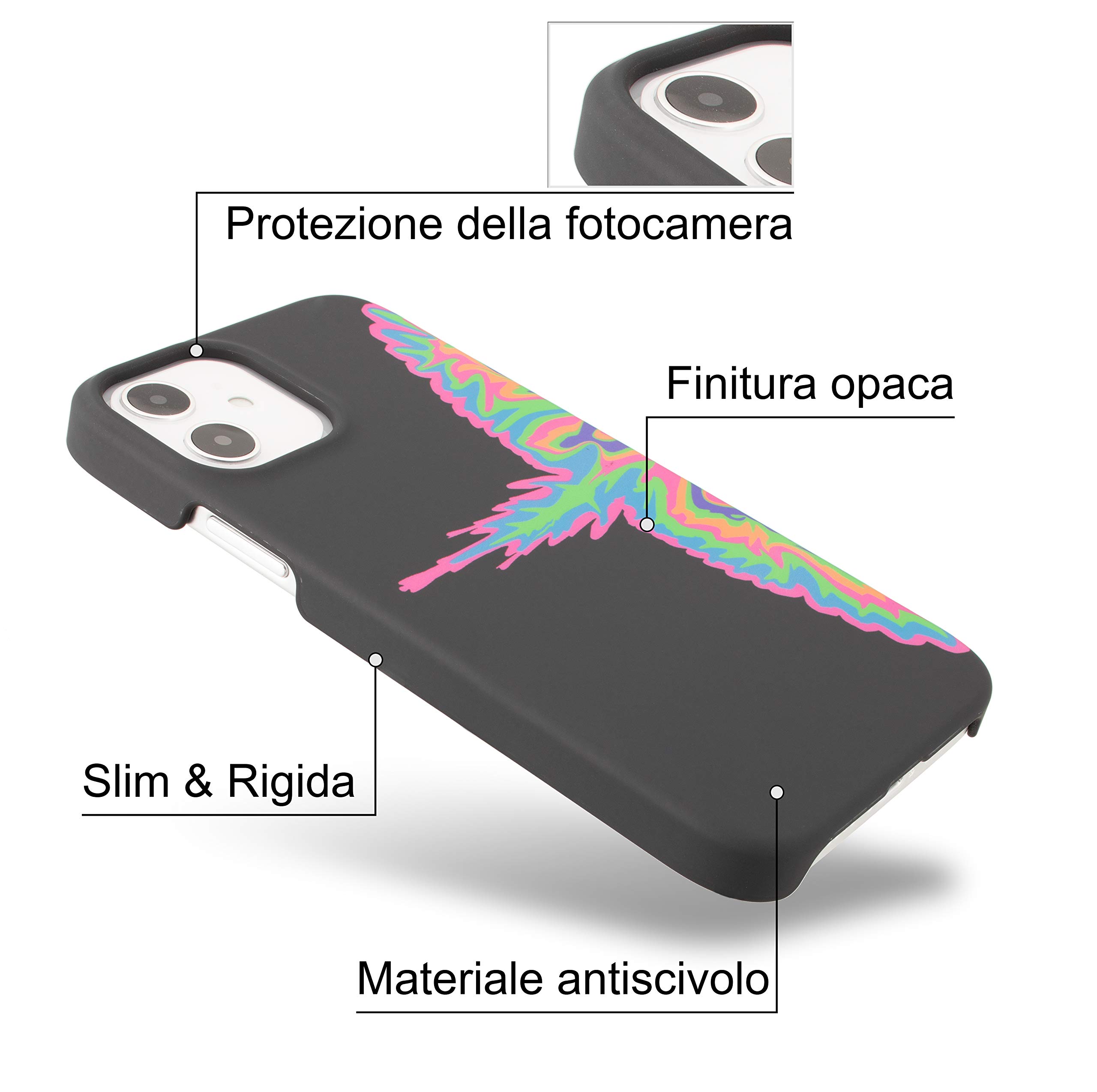 Marcelo Burlon County of Milan iPhone 12 cover con vetro temperato antiurto