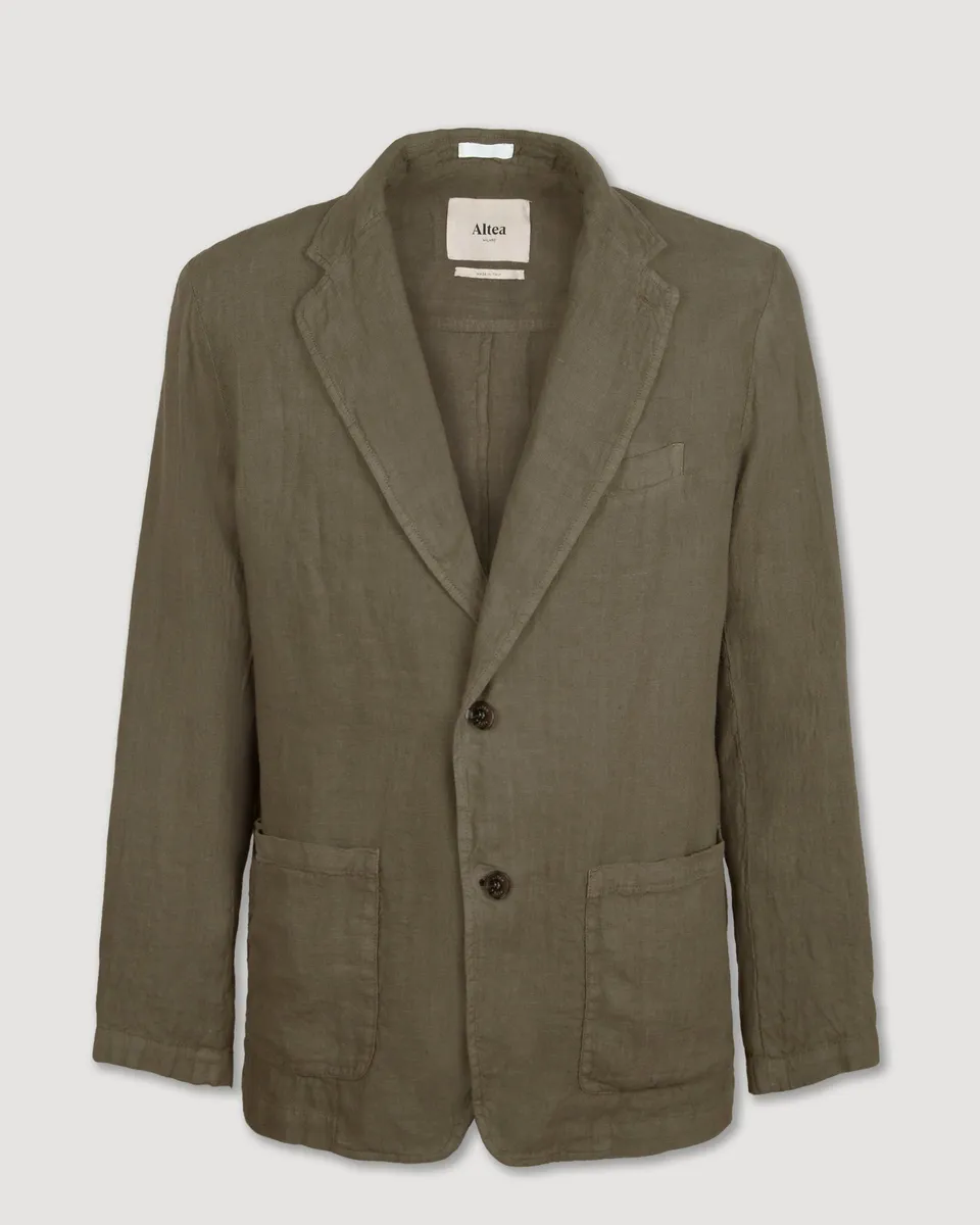 Altea Aaron Blazer Lino Army Sfoderato