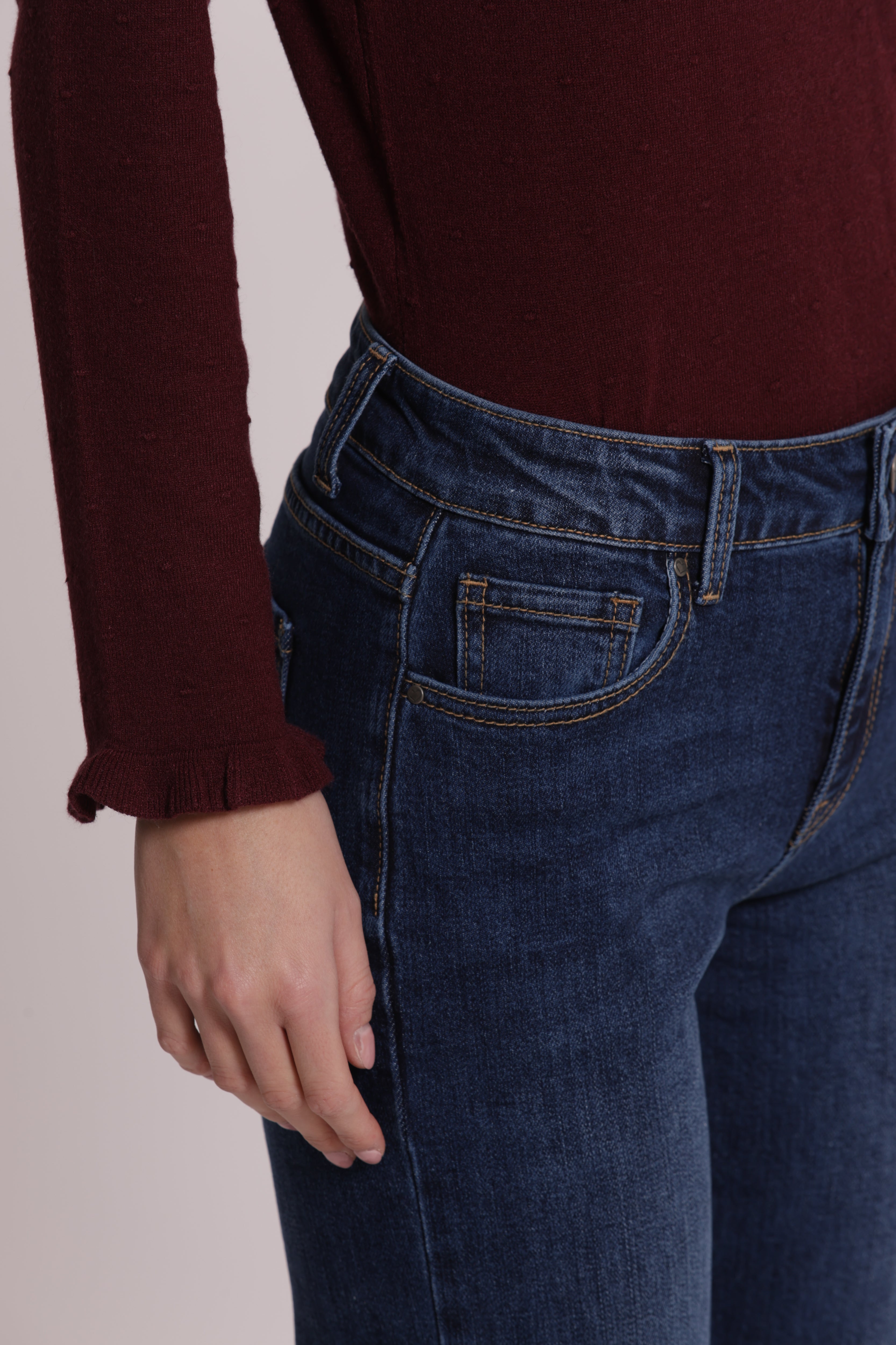 Mimi Mua Jeans Straight blu medio cotone