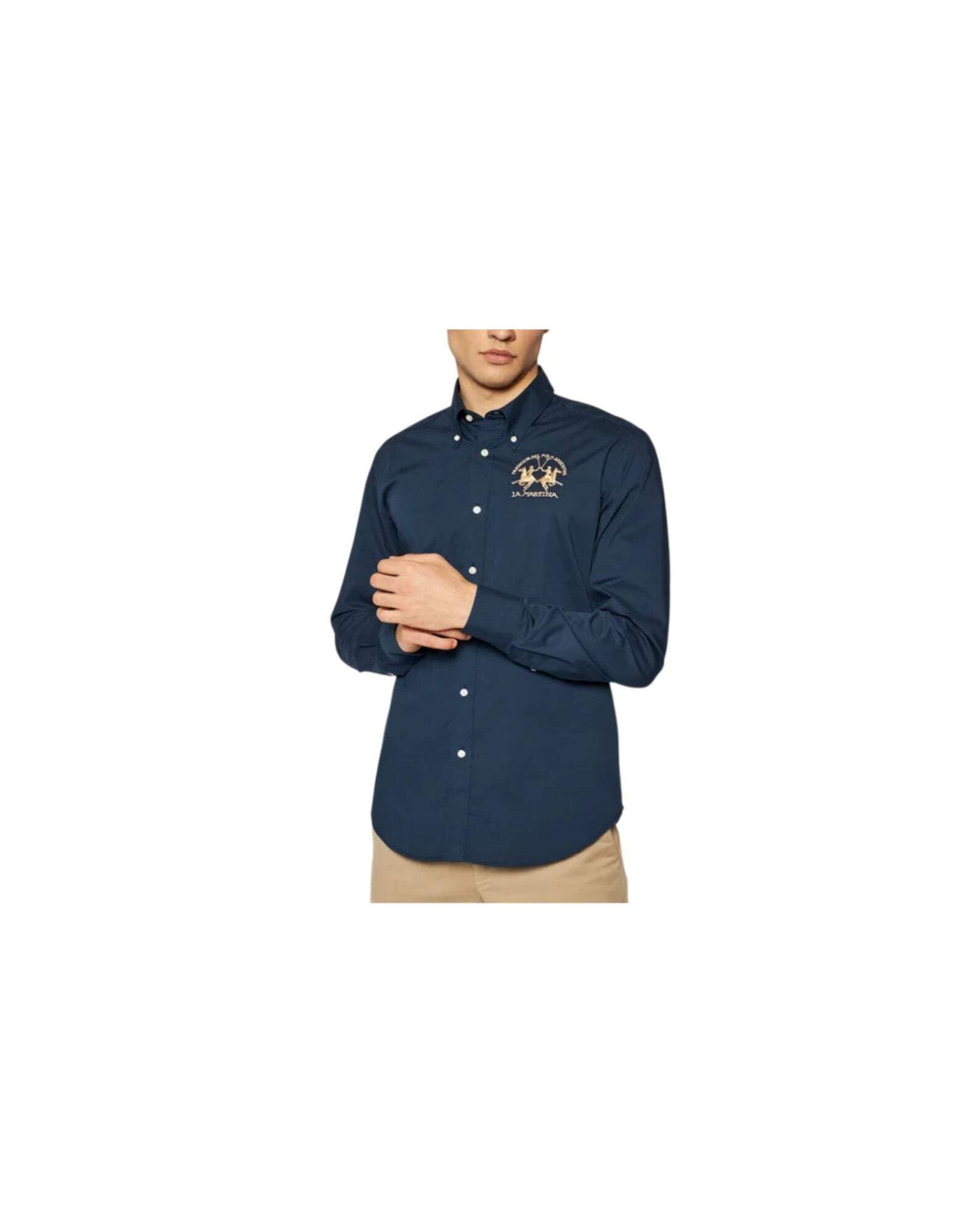 La Martina CCMC01PP483 camicia uomo blu L