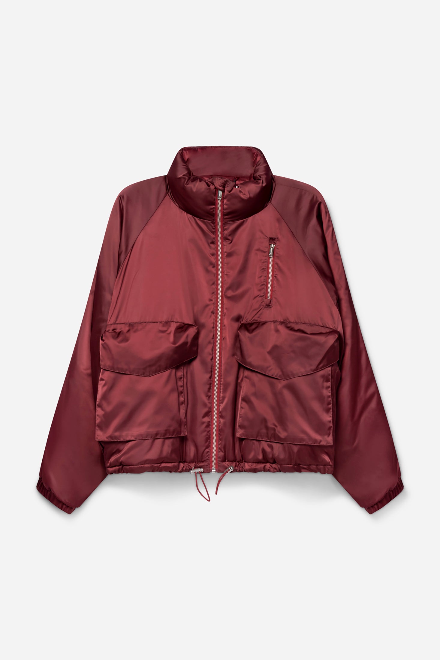 Aaiko Rosaline giacca cropped merlot con zip