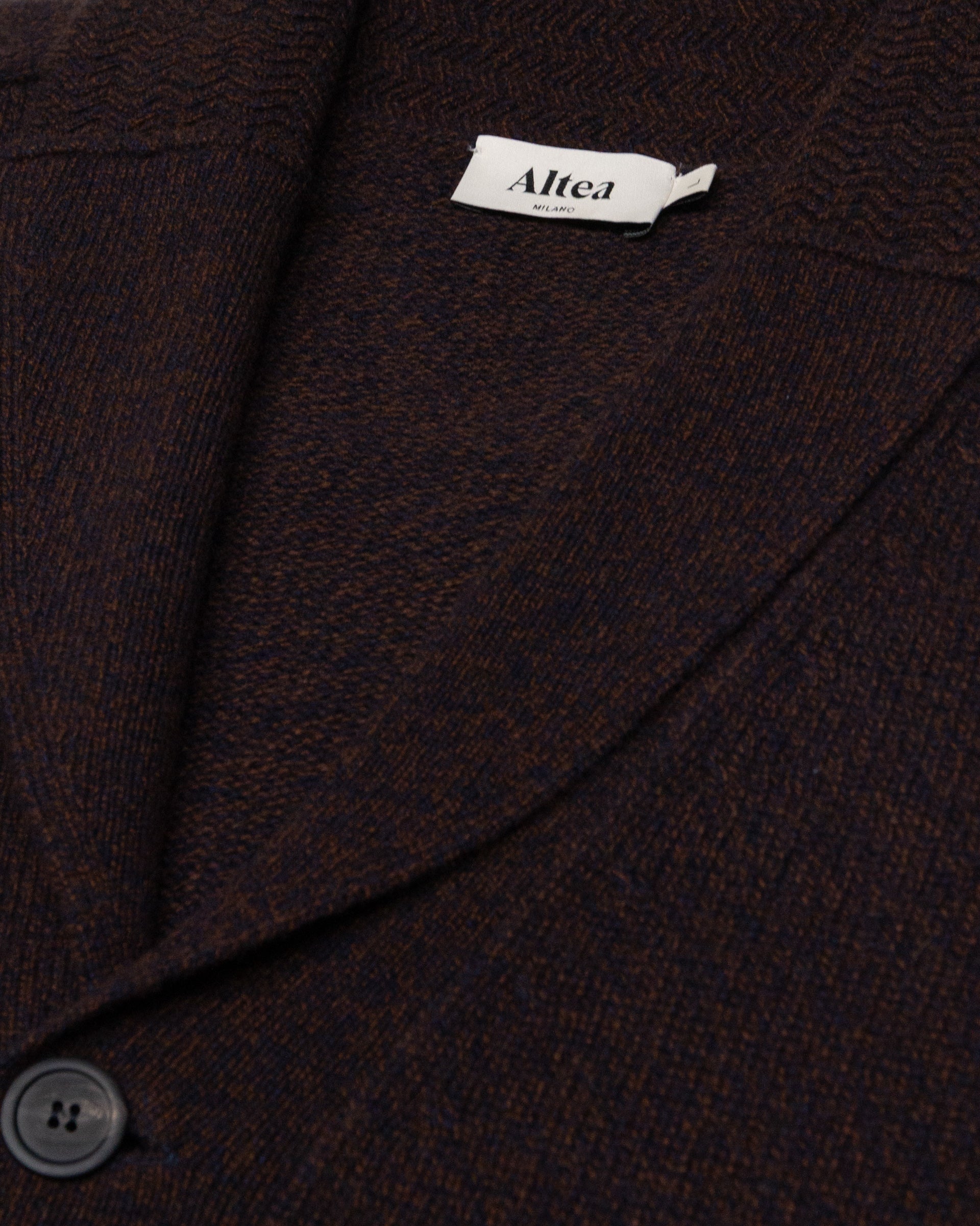 Altea cardigan collo a scialle marrone in lana e cashmere