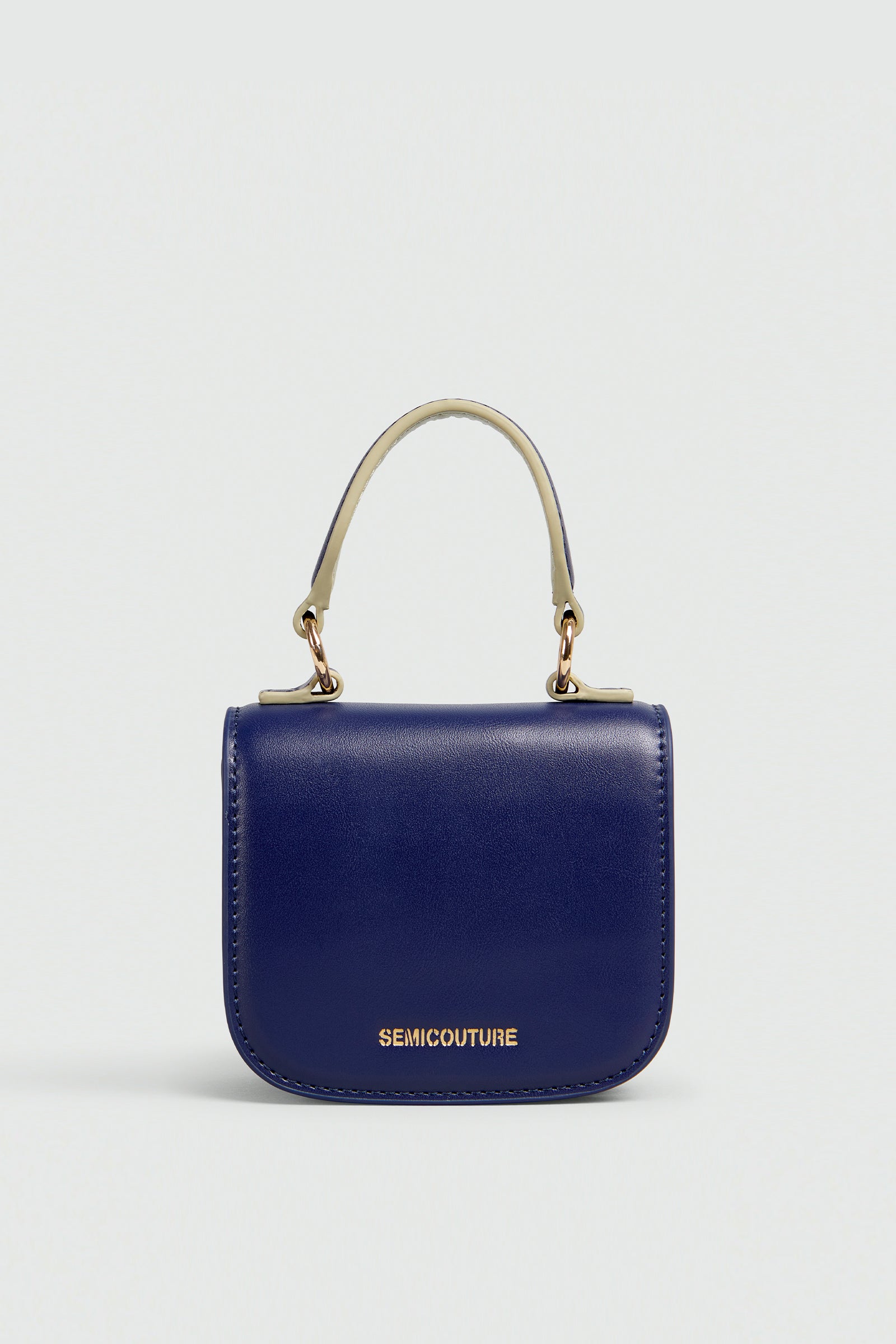 Semicouture Afrodite mini bag camel tracolla oro