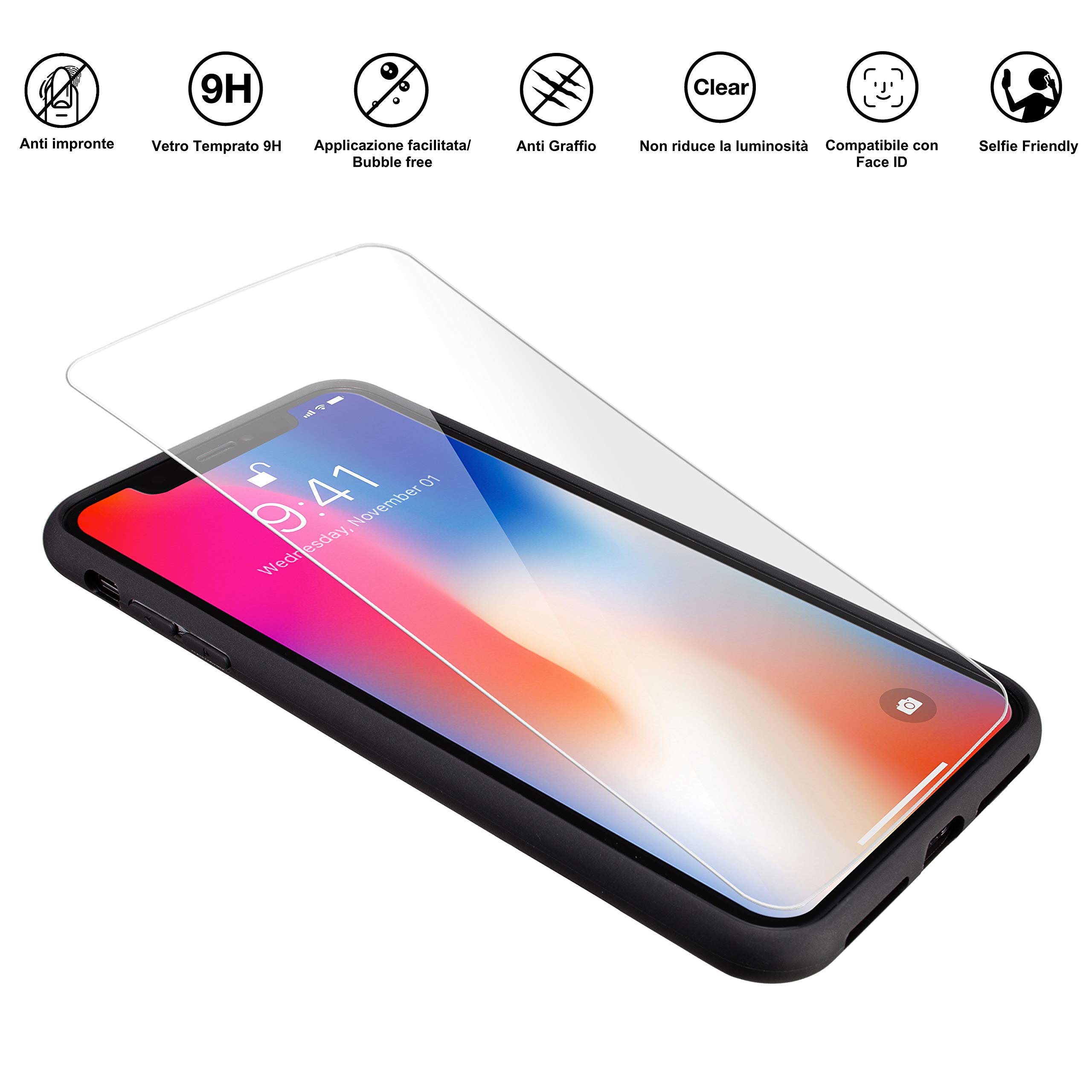 Marcelo Burlon County of Milan cover iPhone 8/7/6 + vetro ultra protettiva